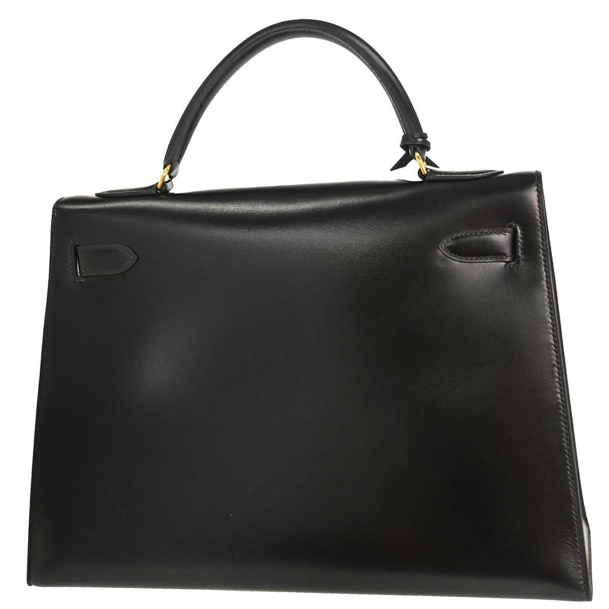Hermes Kelly Sellier Box Calf Black Calfskin Handbag (Pre-Owned)