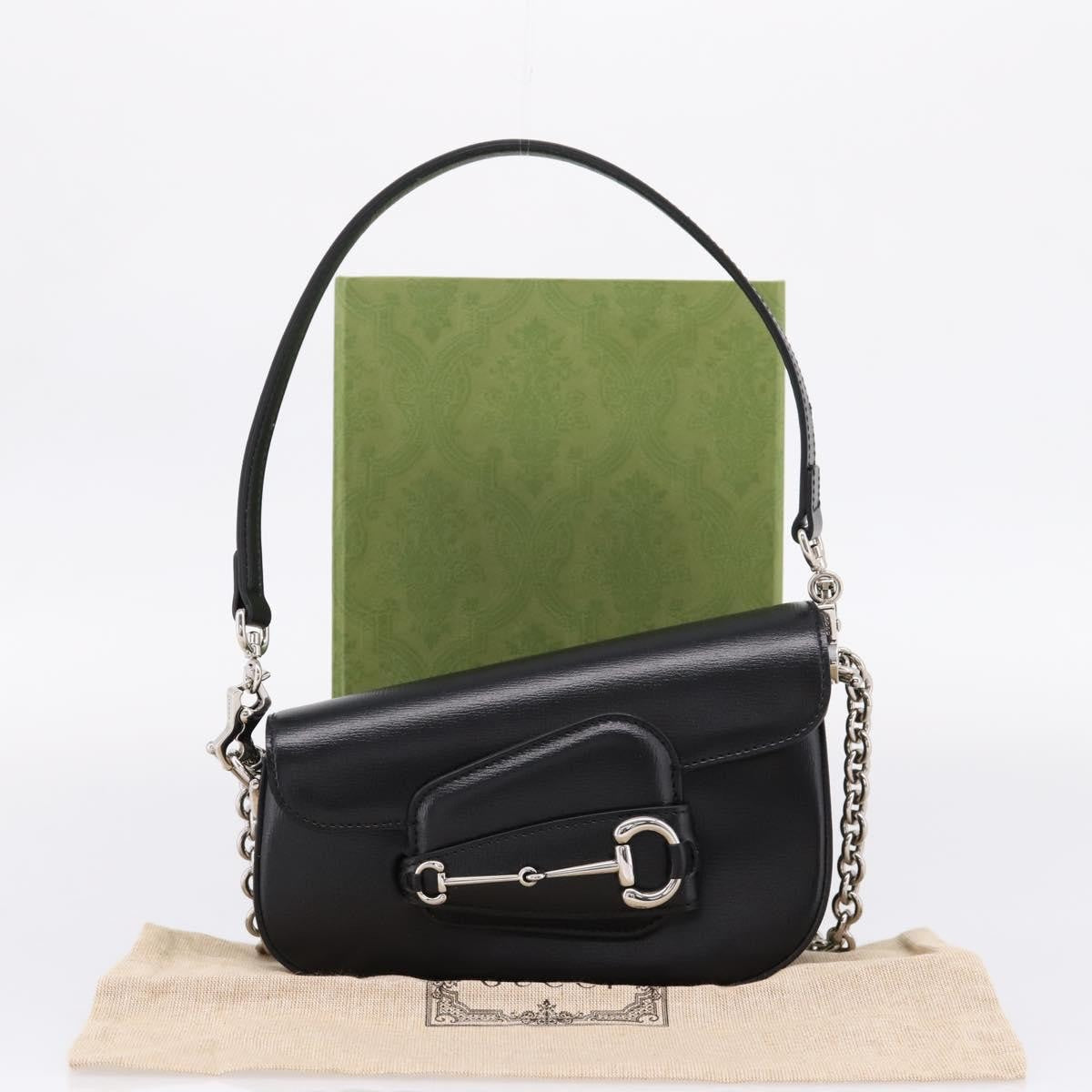 Gucci Horsebit 1955 Asymmetric Leather Black Leather Shoulder Bag Bag (Pre-Owned)