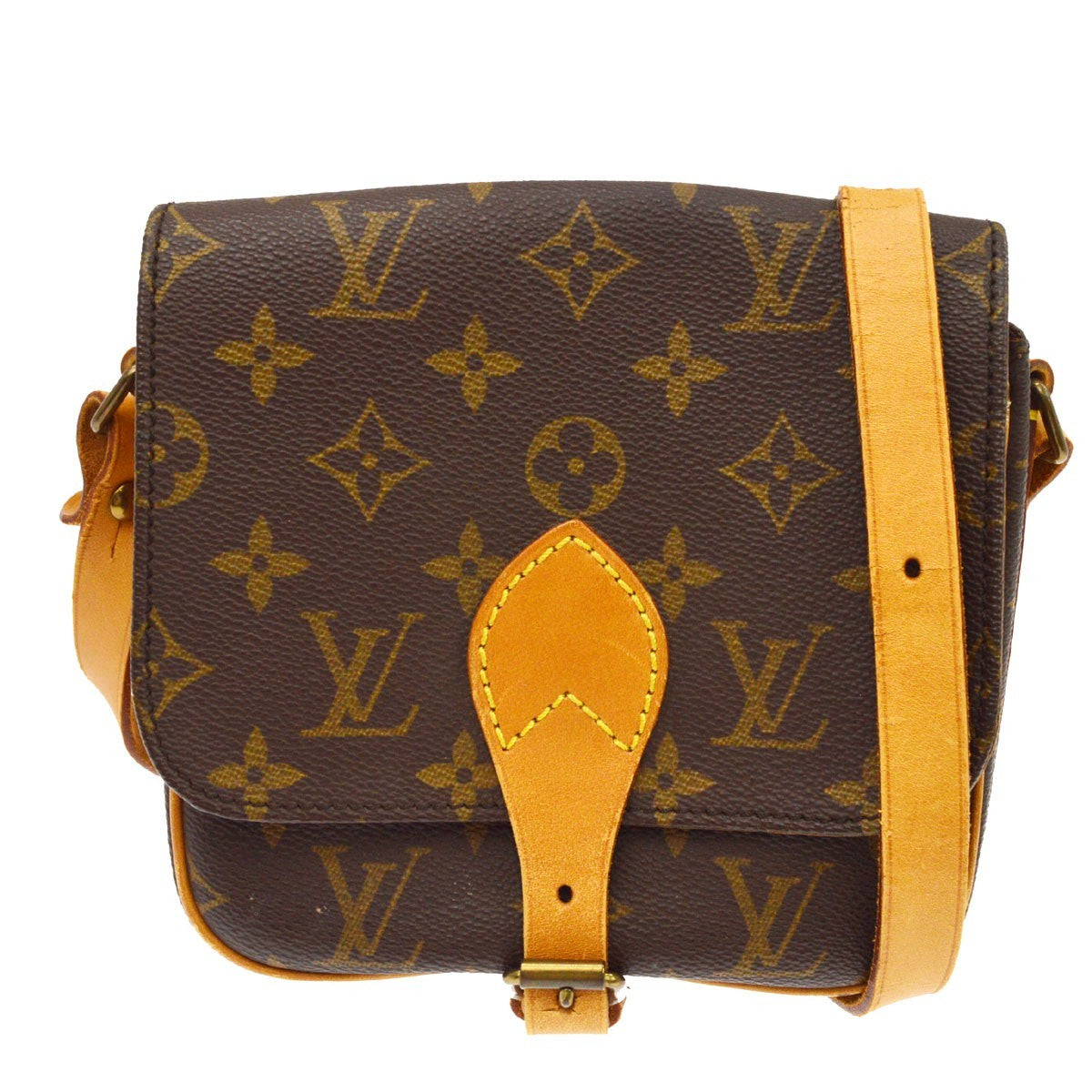 Louis Vuitton Cartouchiere Monogram Canvas Brown Canvas Handbag (Pre-Owned)