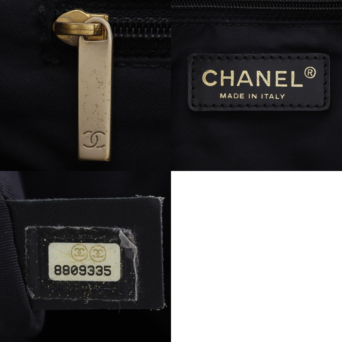 Chanel Travel Line Nylon Black Nylon Tote Bag Bag (Pre-Owned)