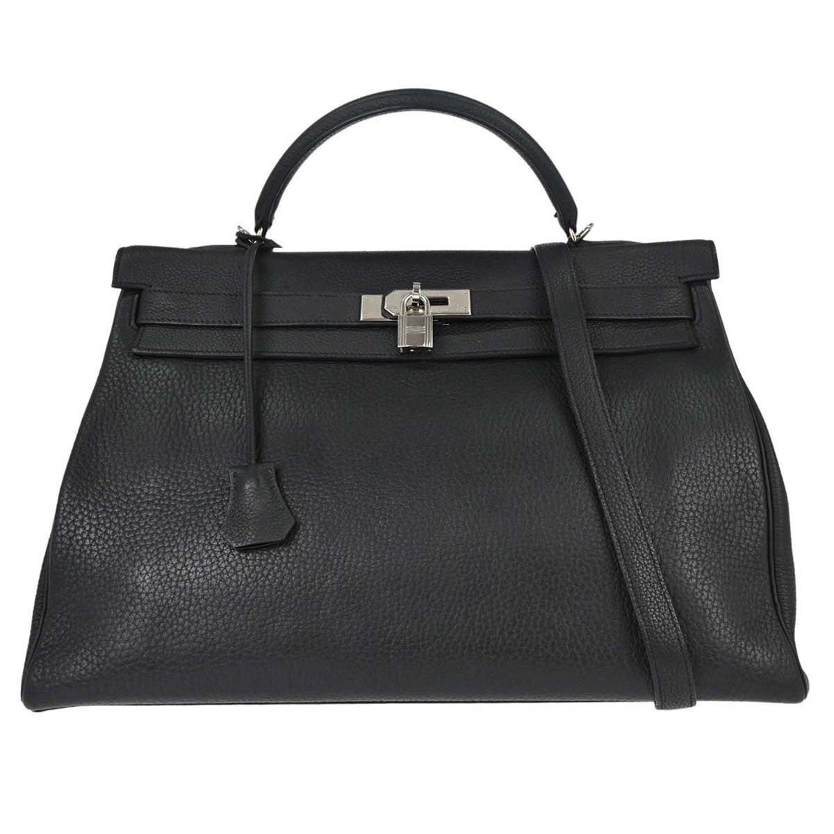 Hermes Birkin Black Togo With Palladium Hardware Black Leather Handbag (Pre-Owned)