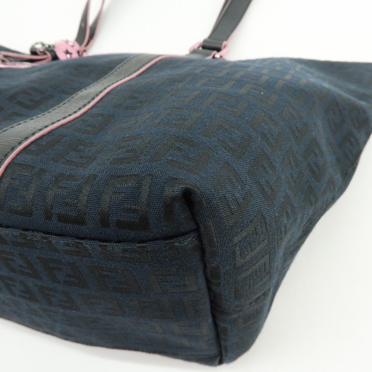 Fendi Superstar Zucchino Canvas Black Canvas Tote Bag Bag (Pre-Owned)