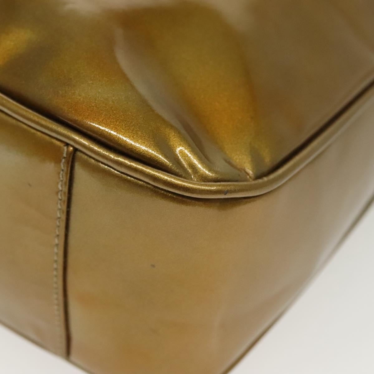 Gucci Vintage Bamboo Handle Open Hobo Leather Gold Patent_Leather Shoulder Bag Bag (Pre-Owned)