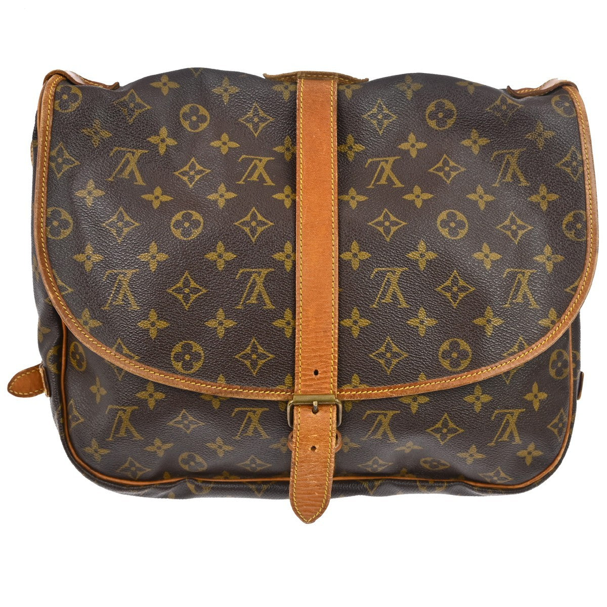 Louis Vuitton Saumur Monogram Brown Canvas Shoulder Bag Bag (Pre-Owned)
