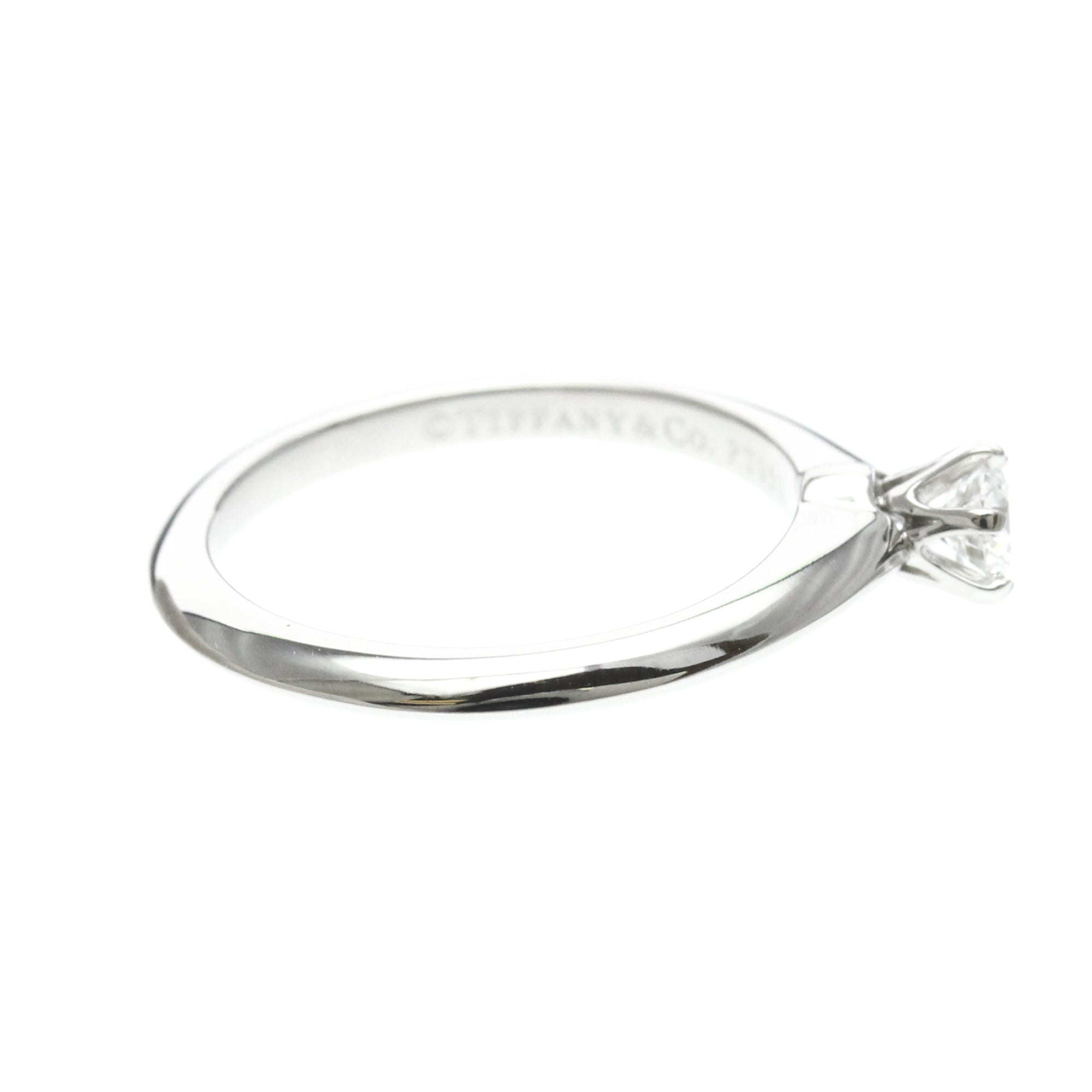 Tiffany & Co. Tiffany Setting Solitaire Platinum With Diamond Silver Platinum Ring Jewelry (Pre-Owned)