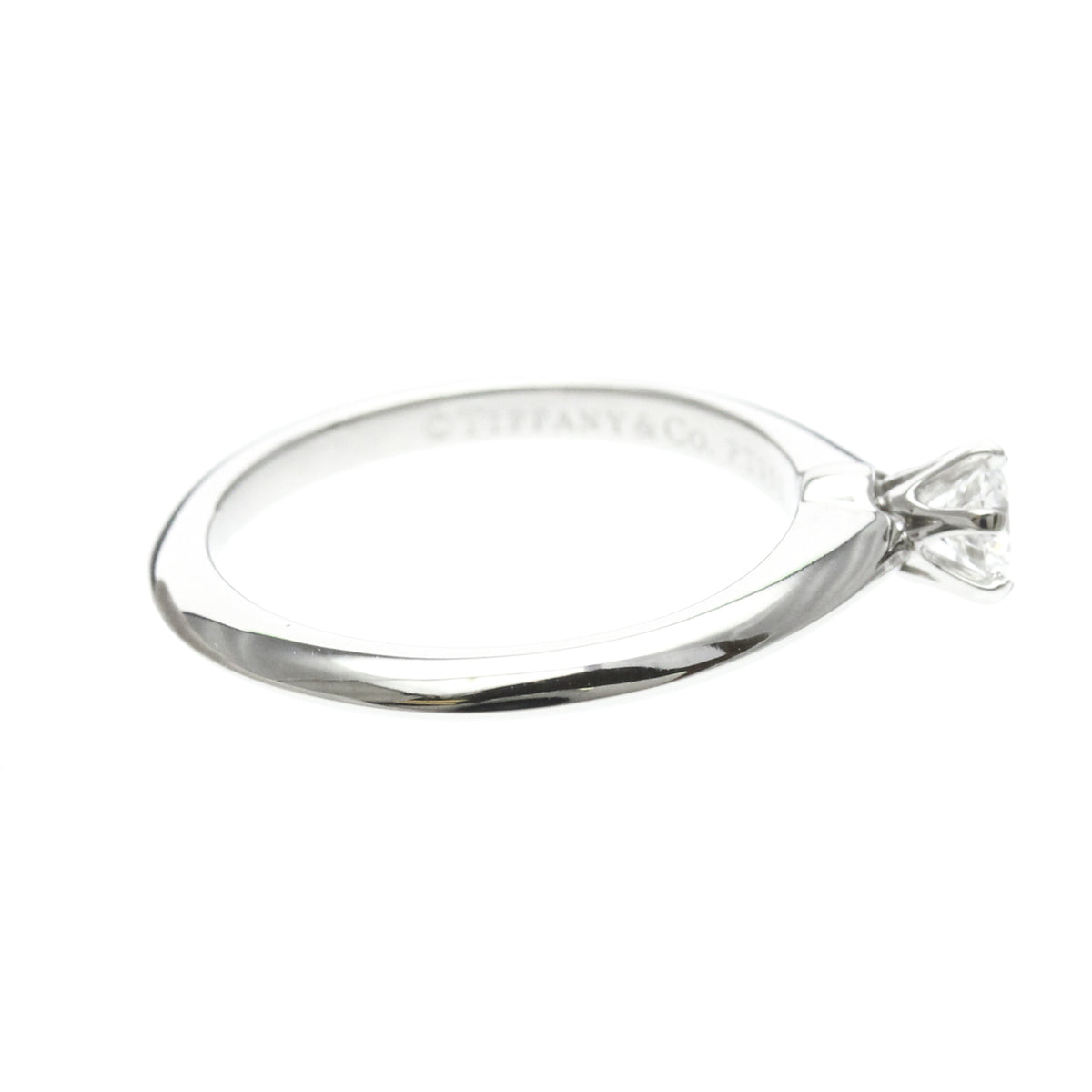 Tiffany & Co. Tiffany Setting Solitaire Platinum With Diamond Silver Platinum Ring Jewelry (Pre-Owned)