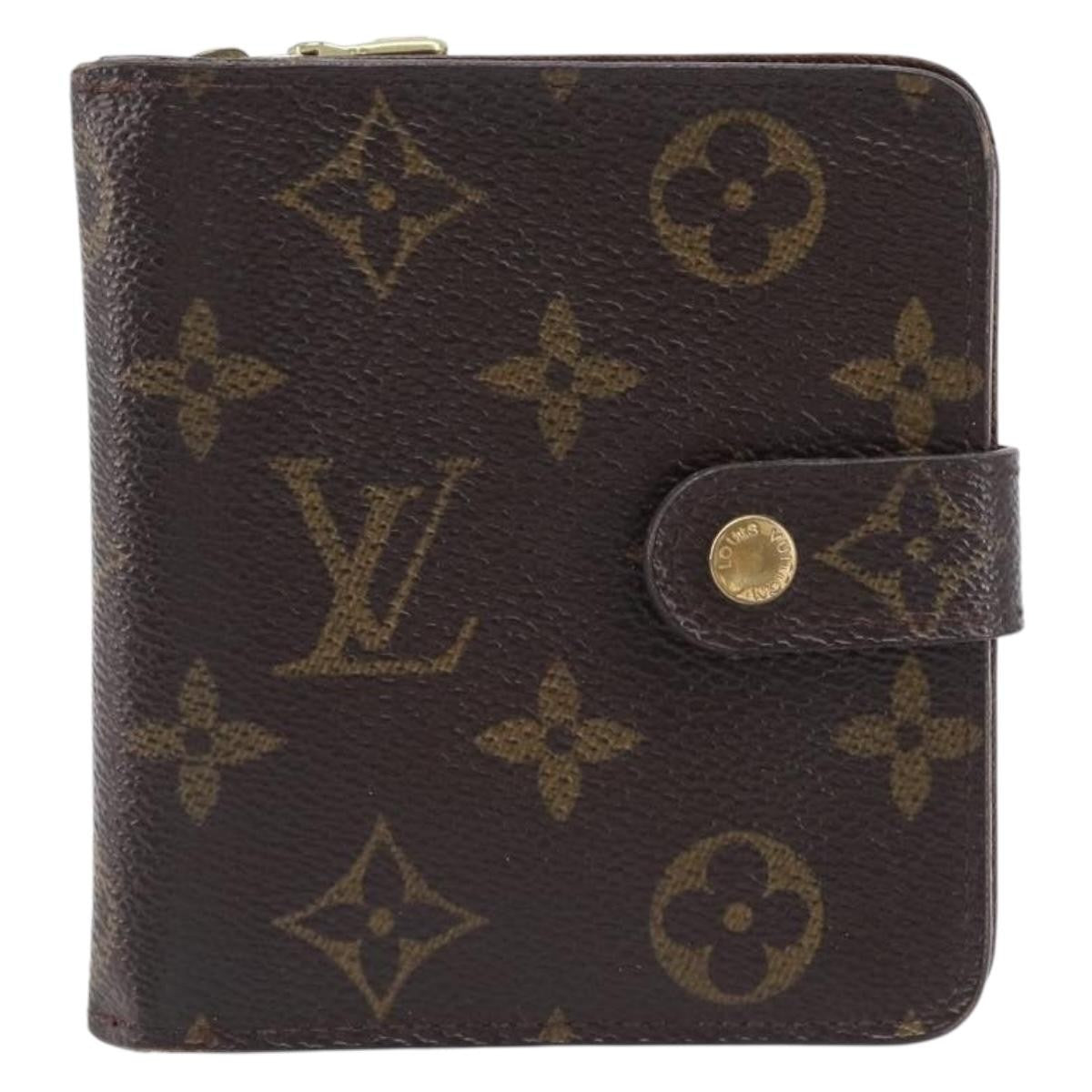 Louis Vuitton Compact Zippe Monogram Canvas Brown Canvas Wallets Accessory (Pre-Owned)