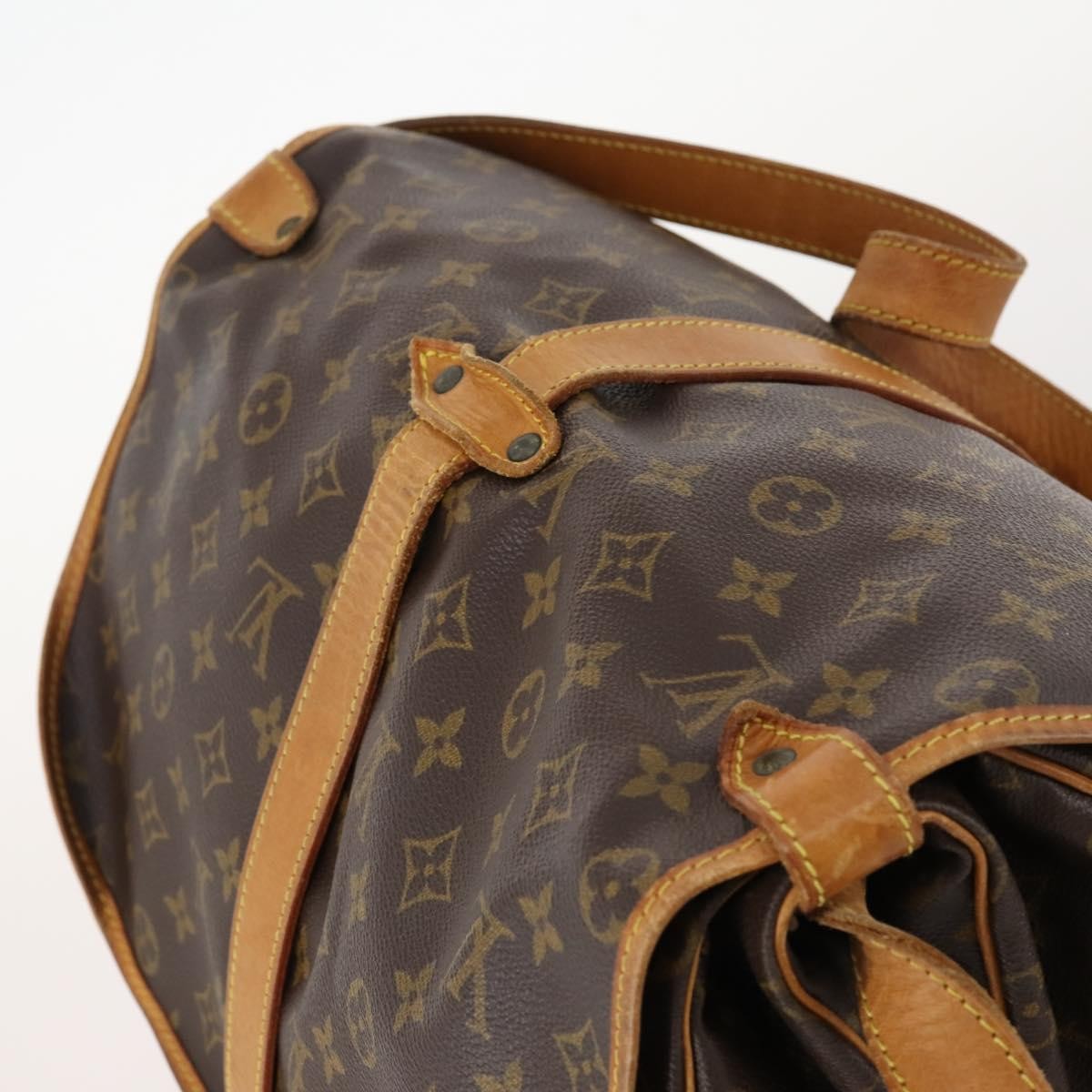 Louis Vuitton Saumur Monogram Canvas Brown Canvas Shoulder Bag Bag (Pre-Owned)