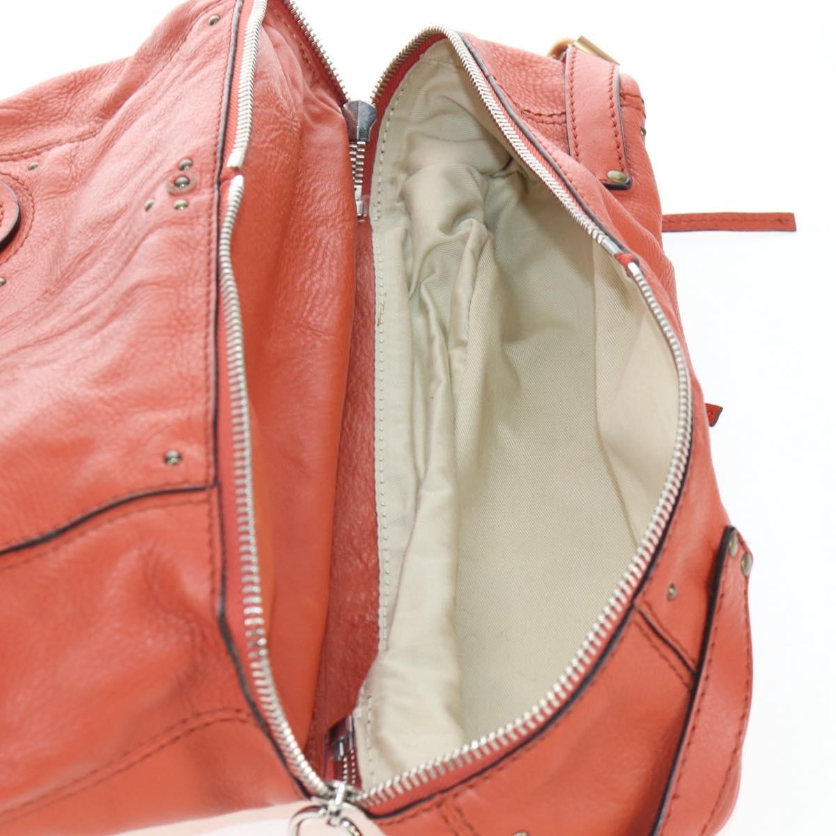 Chloe Paddington Leather Orange Leather Tote Bag Bag (Pre-Owned)