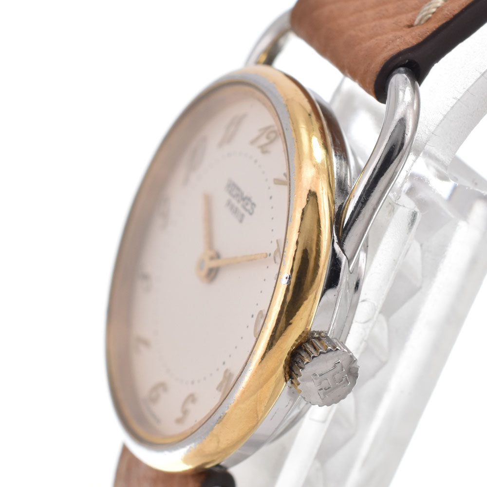 Hermes Arceau Quartz Stainless Steel And Leather Watch (Pre-Owned)
