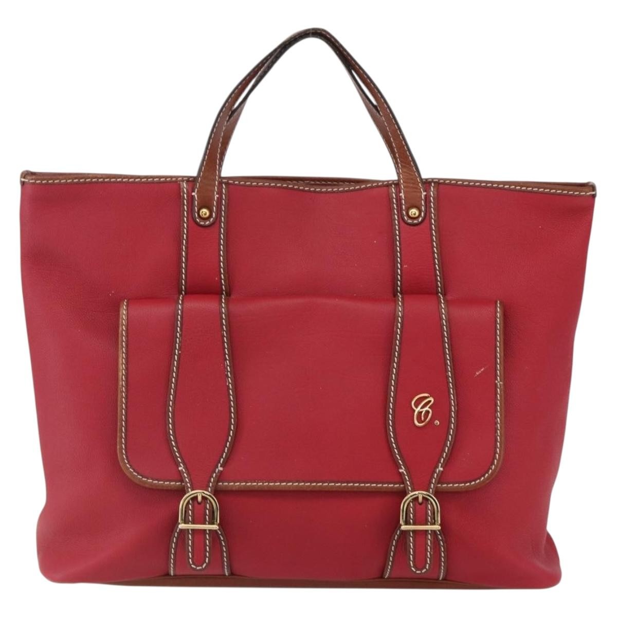 Chloe Vintage Leather Red Leather Tote Bag Bag (Pre-Owned)