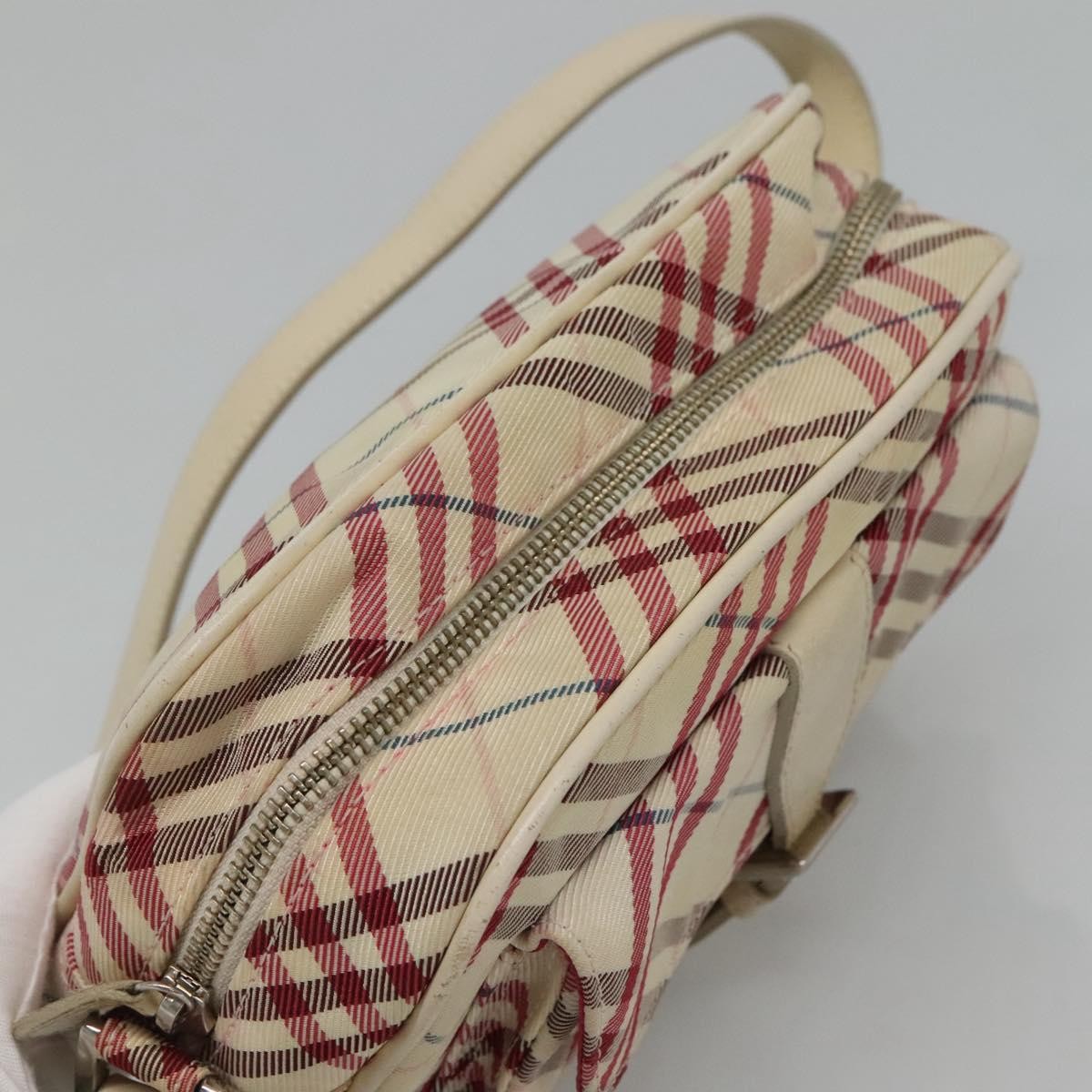 Burberry Nova Check Blue Label Nylon White Nylon Shoulder Bag Bag (Pre-Owned)