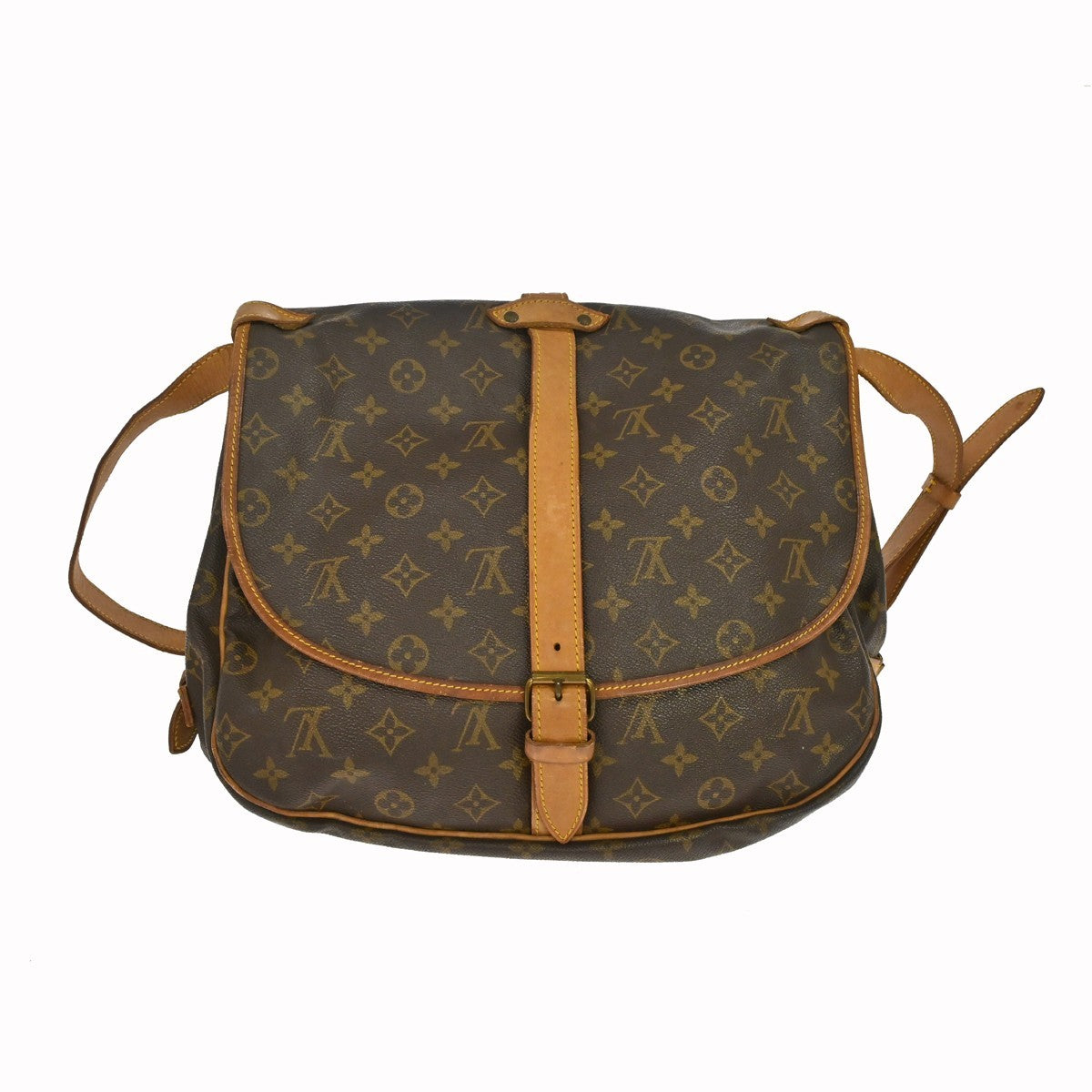 Louis Vuitton Saumur Monogram Canvas Brown Canvas Handbag (Pre-Owned)