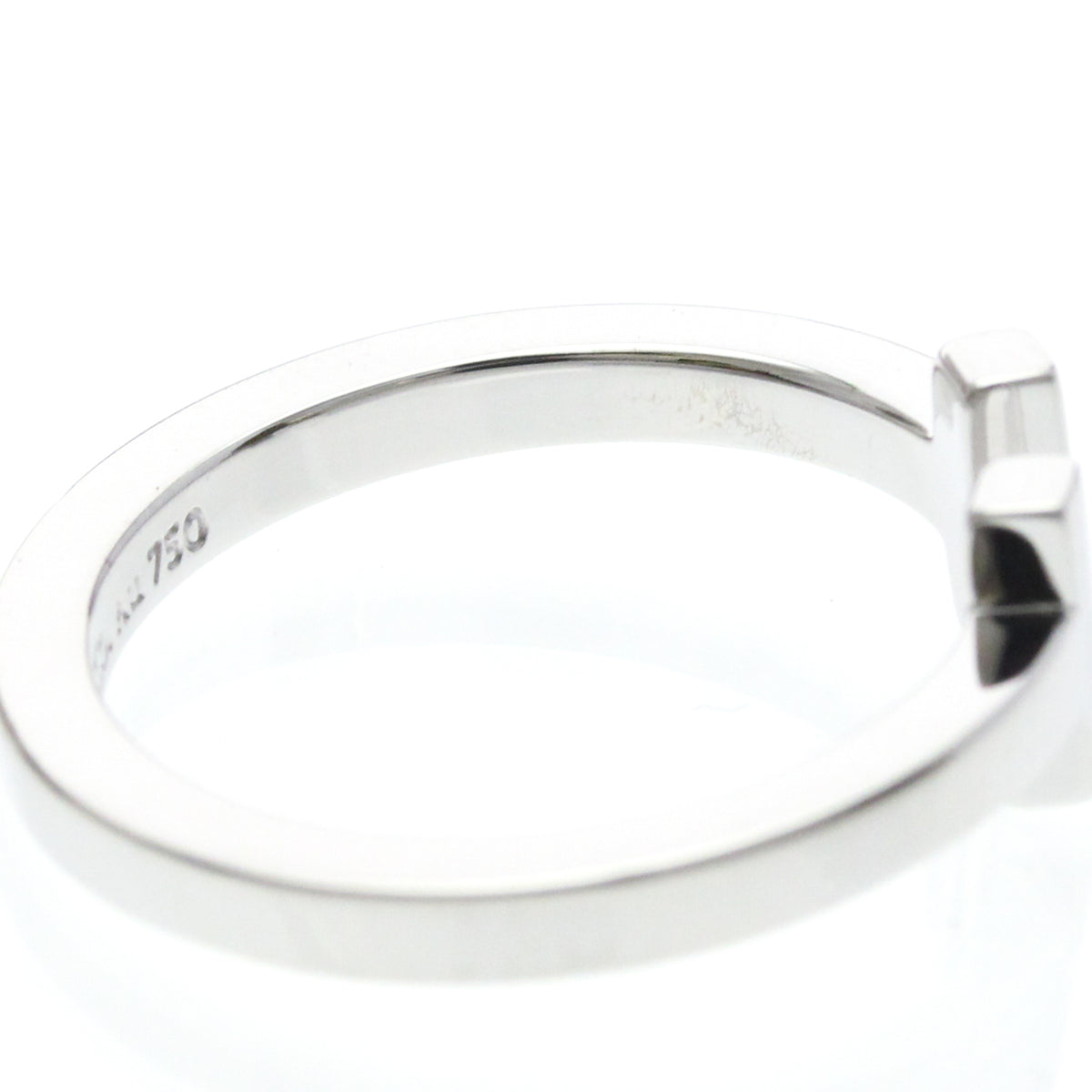 Tiffany & Co. T Square 18K White Gold Silver White_Gold Ring Jewelry (Pre-Owned)