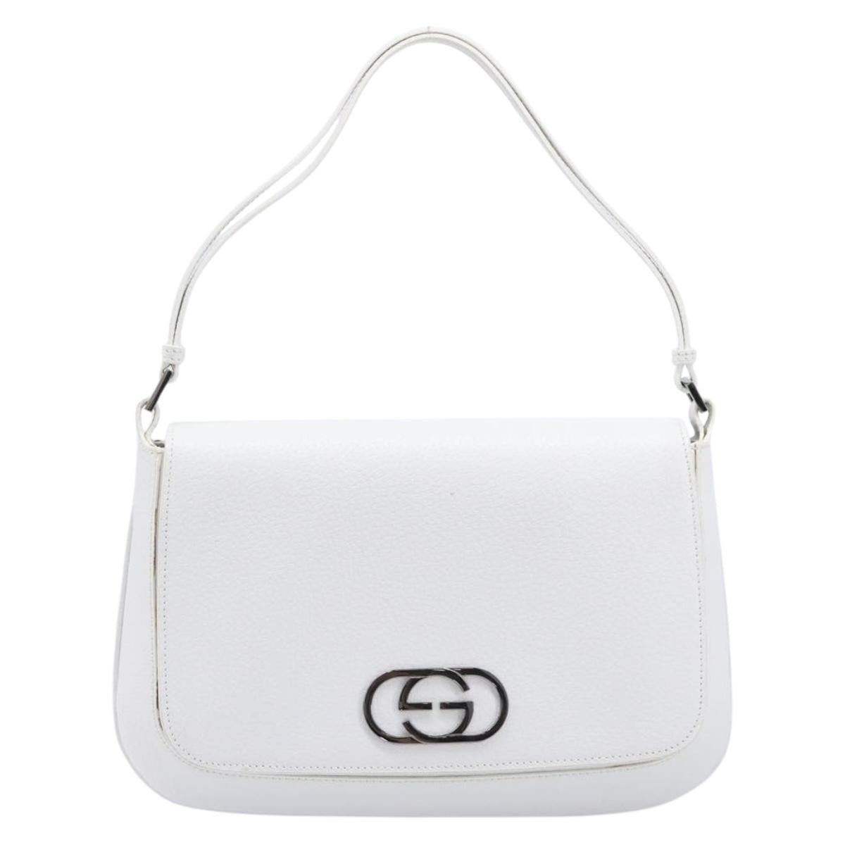 Gucci Shoulder Leather White Leather Shoulder Bag Bag (Pre-Owned)