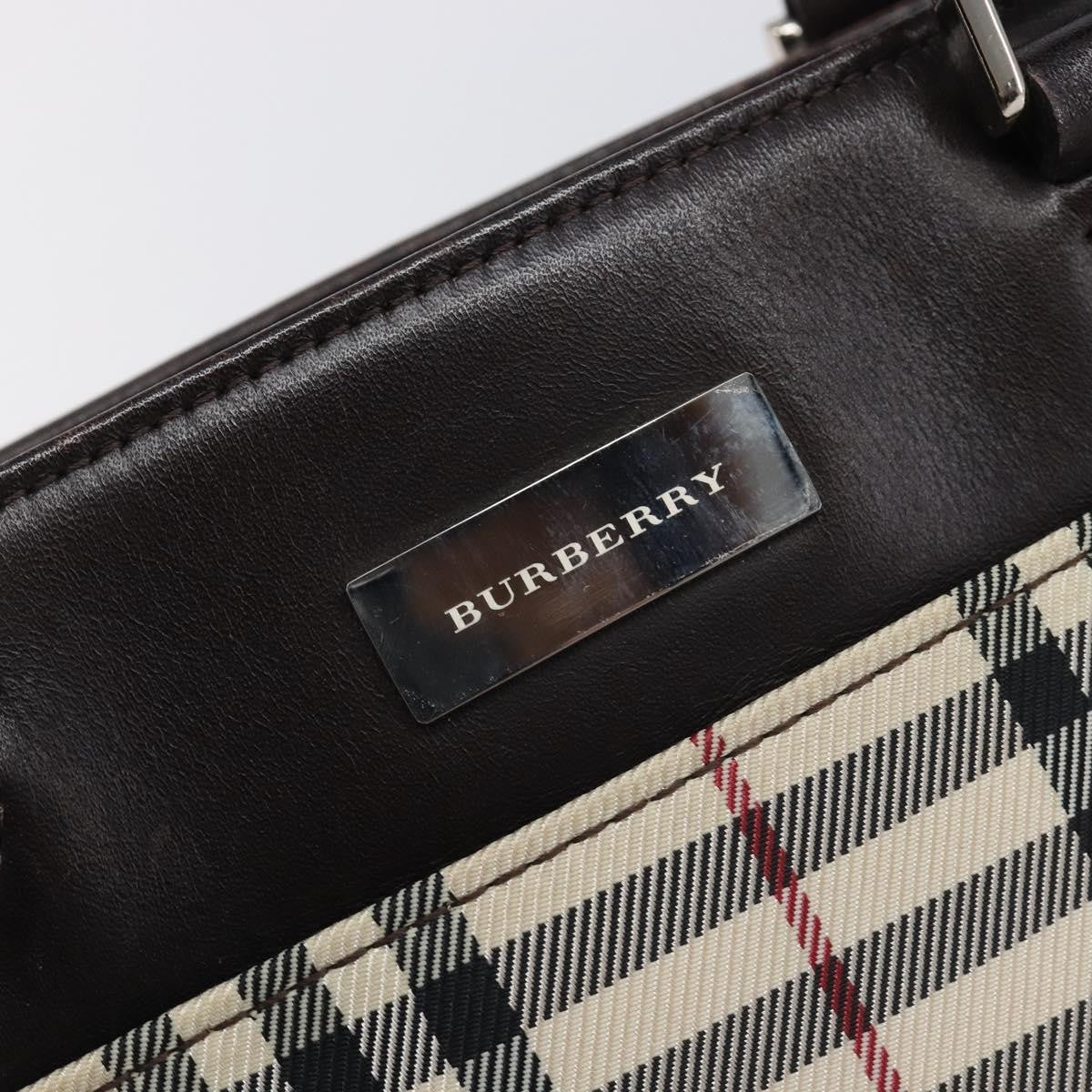 Burberry Nova Check Nova Check Canvas Beige Canvas Handbag (Pre-Owned)