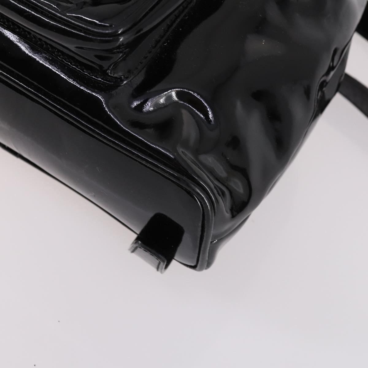 Gucci Vintage Bamboo Patent Black Patent_Leather Backpack Bag (Pre-Owned)