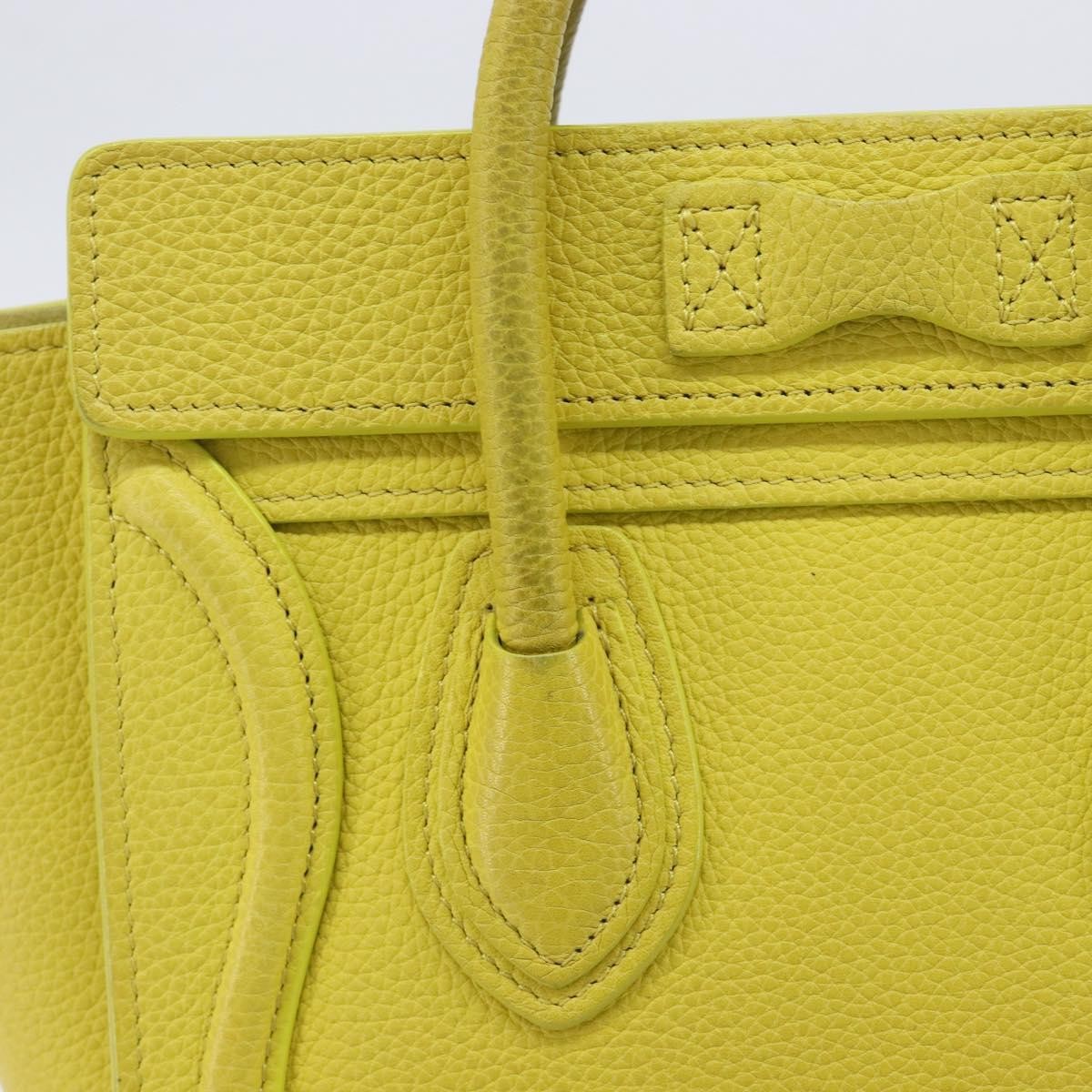 Celine Luggage Grainy Leather Yellow Leather Handbag (Pre-Owned)