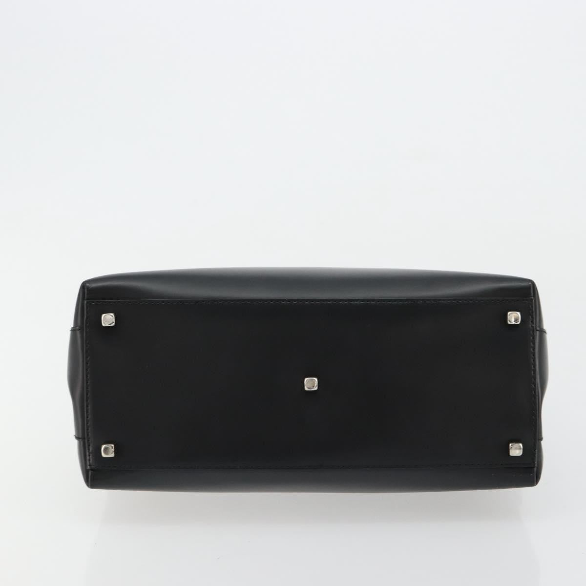 Salvatore Ferragamo Double Gancini Side Buckle Leather Black Leather Tote Bag Bag (Pre-Owned)
