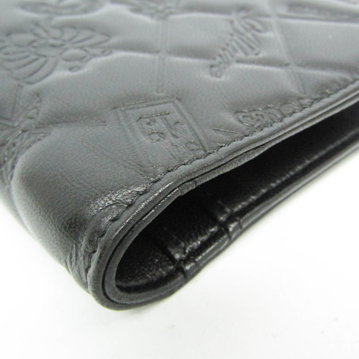 Chanel Lucky Symbols Yen Embossed Quilted Patent Black Leather Wallets Accessory (Pre-Owned)