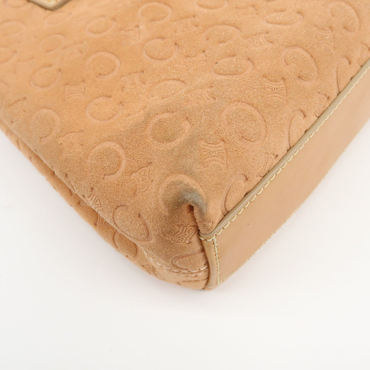 Celine C Macadam Suede Beige Suede Handbag (Pre-Owned)