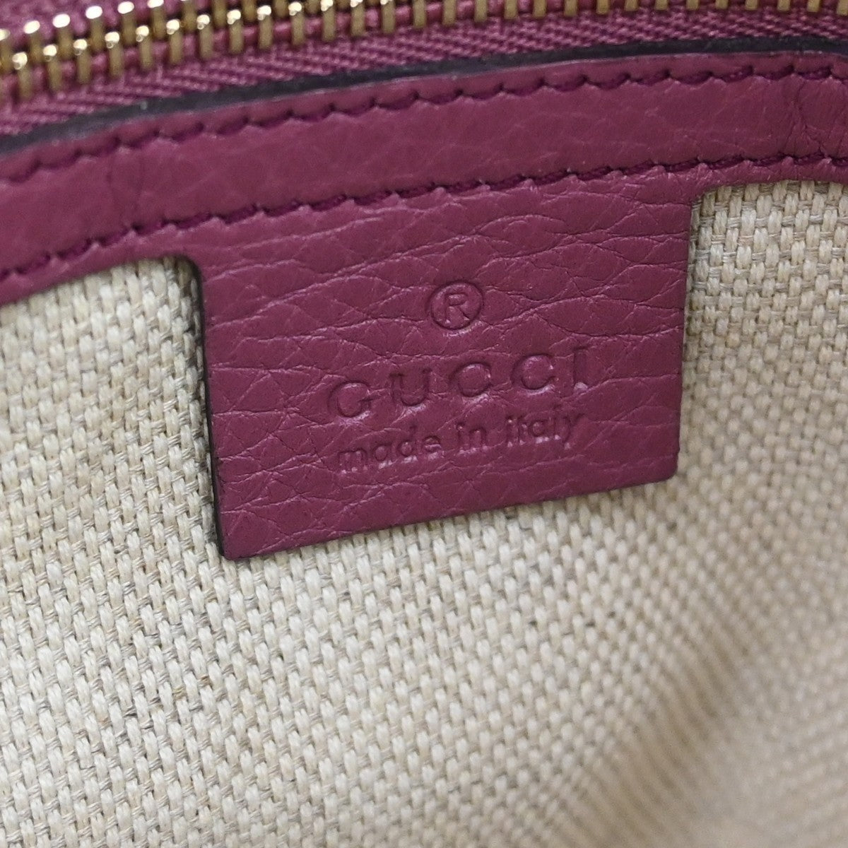Gucci Soho Convertible Top Handle Leather Purple Leather Handbag (Pre-Owned)