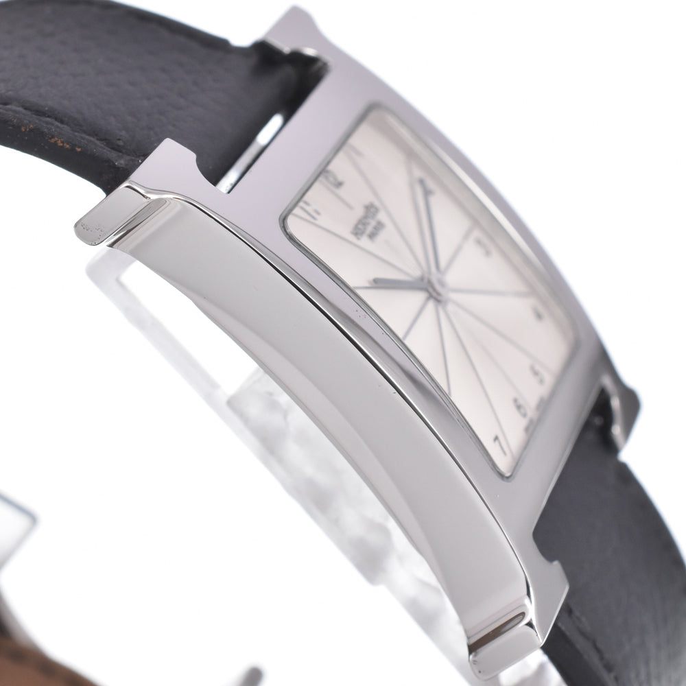 Hermes Heure H Quartz Stainless Steel And Leather Watch (Pre-Owned)