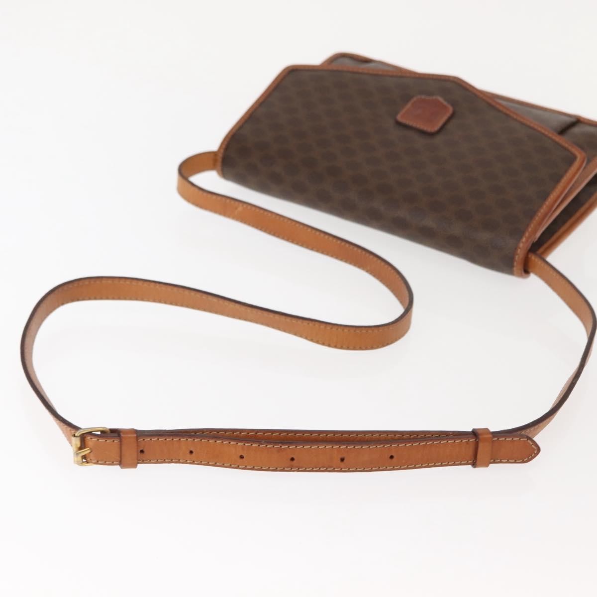 Celine Vintage Macadam Canvas And Leather Brown Canvas Shoulder Bag Bag (Pre-Owned)
