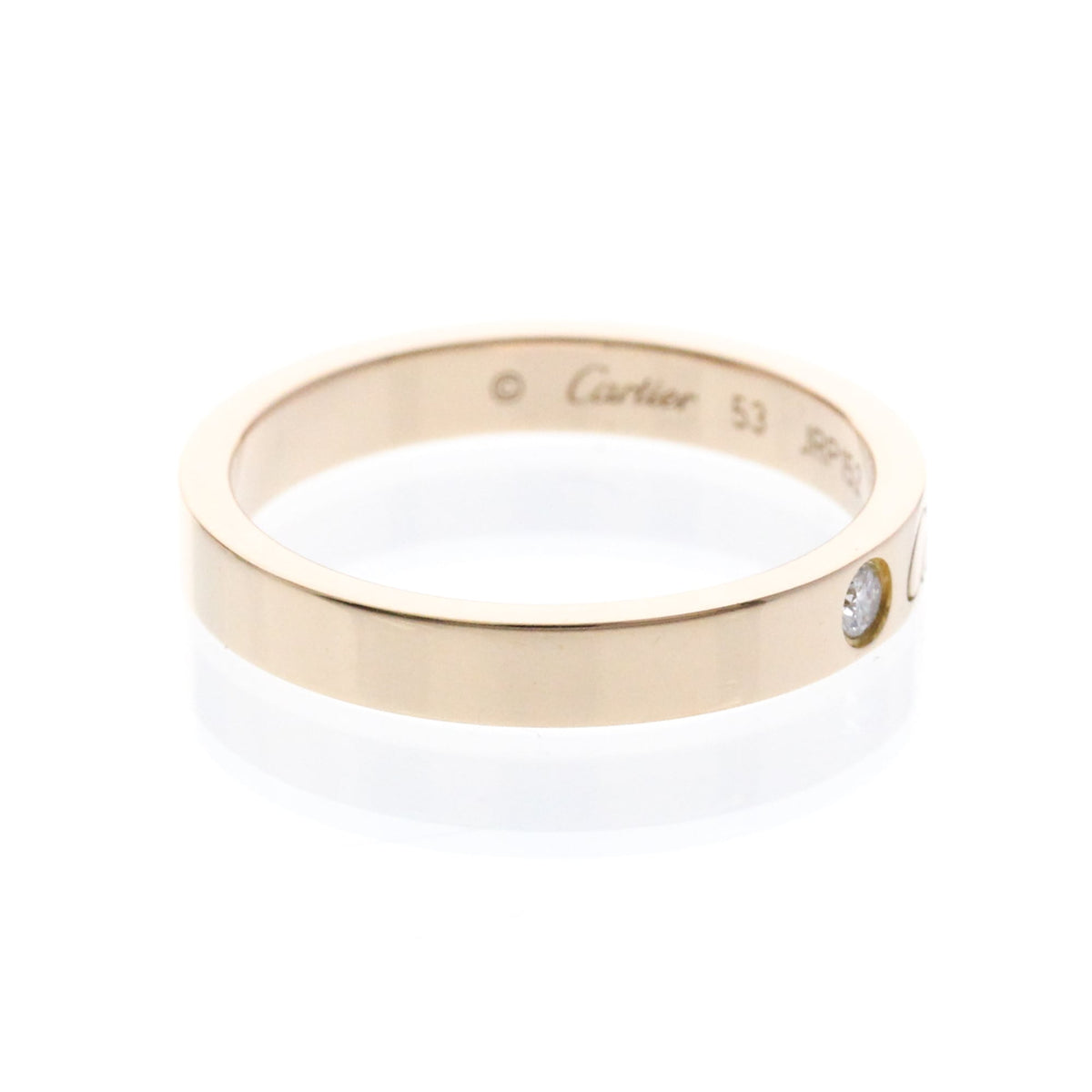 Cartier C De Cartier Wedding Band Platinum With Diamond Gold Pink_Gold Ring Jewelry (Pre-Owned)