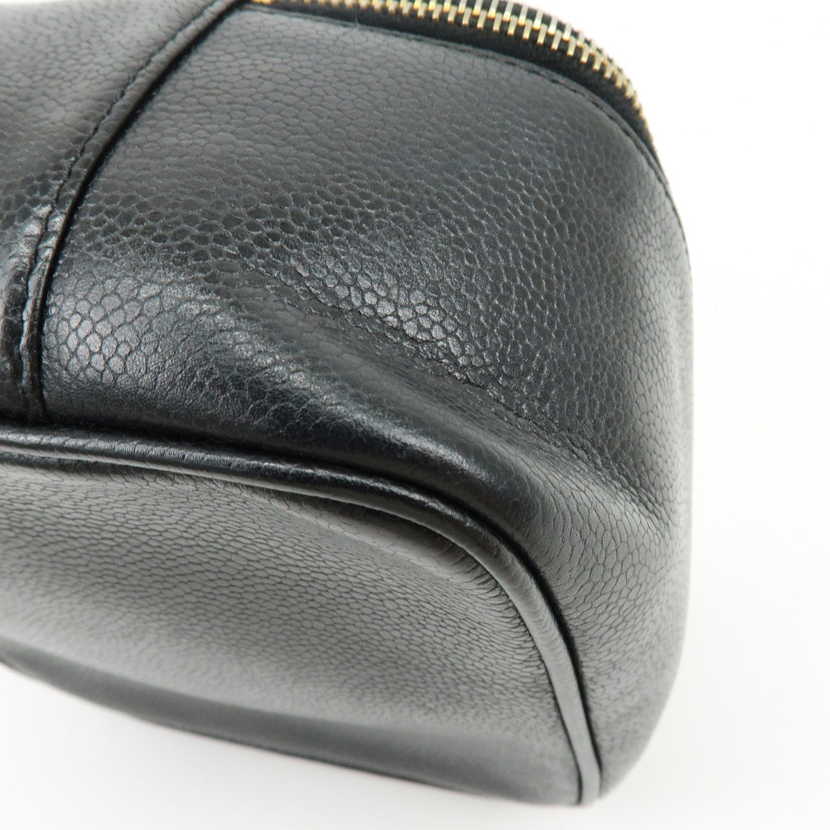 Chanel Vintage Timeless Cosmetic Case Caviar Black Leather Clutche & Pouche Bag (Pre-Owned)