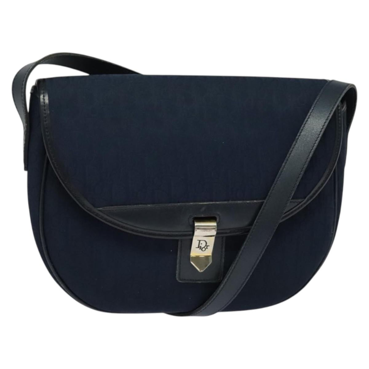 Christian Dior Vintage Trotter Canvas Navy Canvas Shoulder Bag Bag (Pre-Owned)
