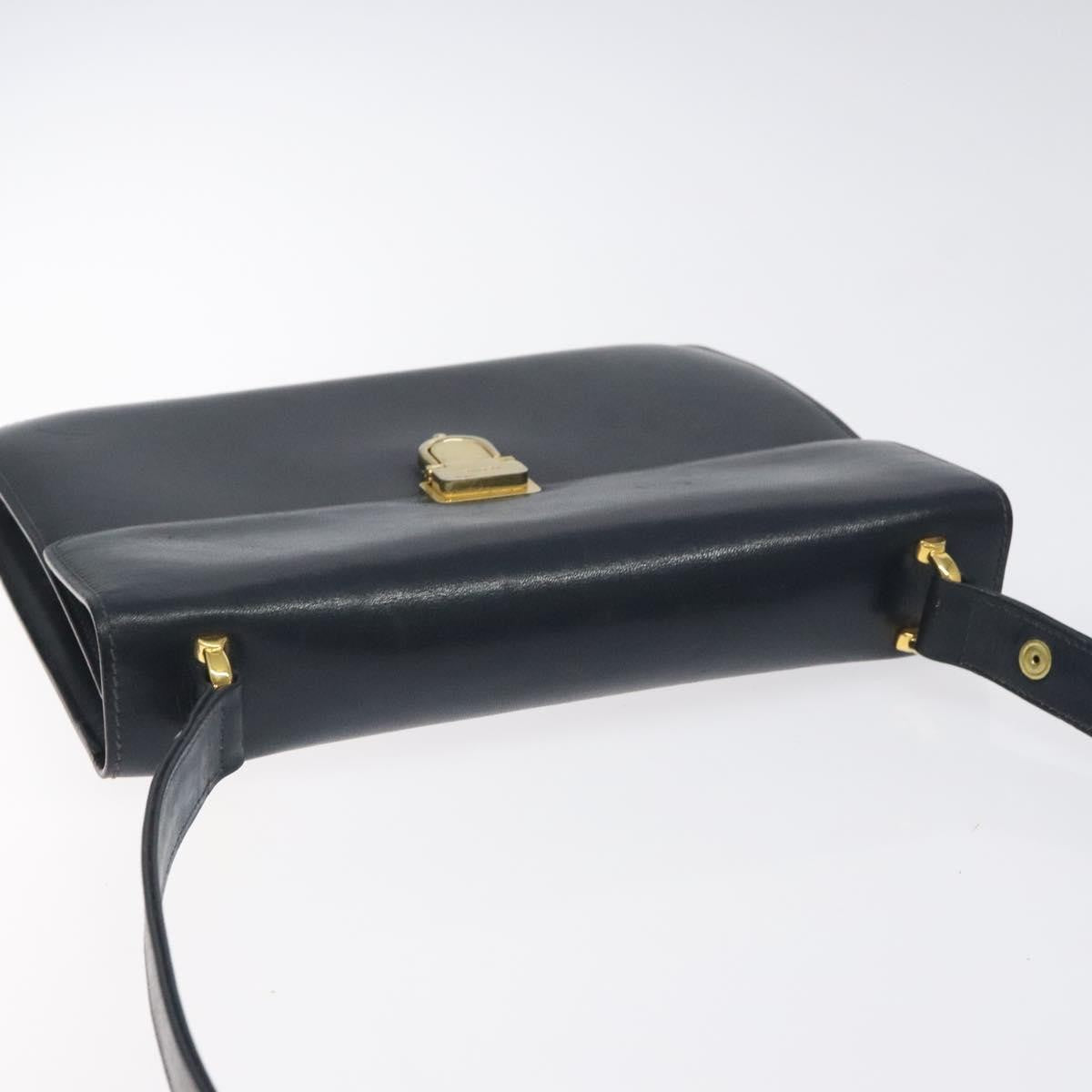 Celine Vintage Leather Navy Leather Shoulder Bag Bag (Pre-Owned)