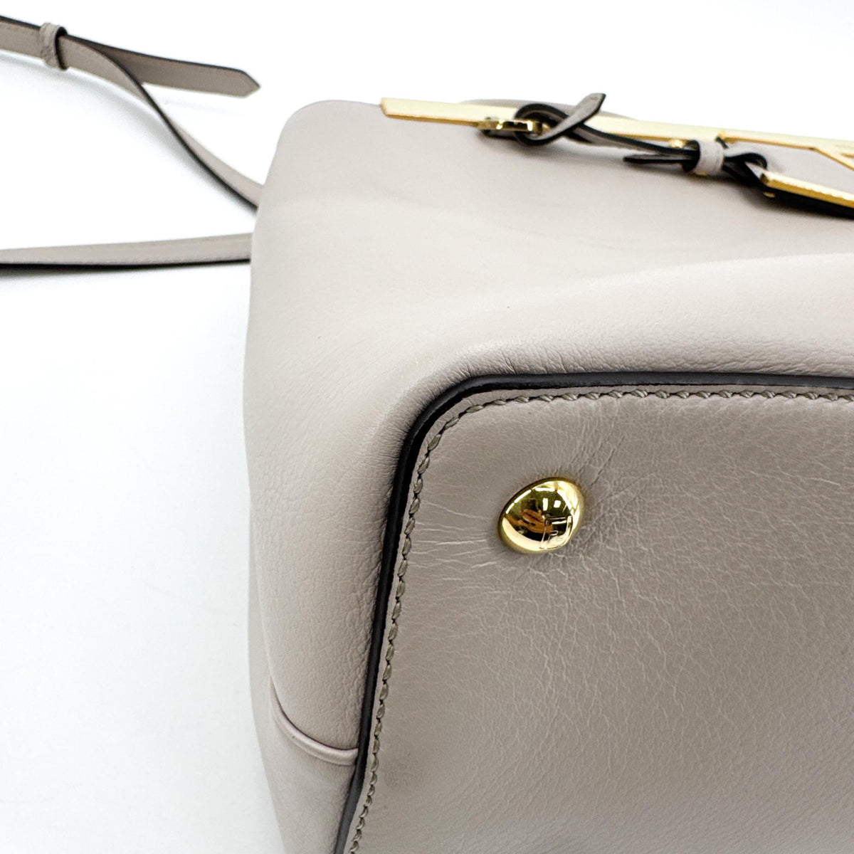 Fendi 2Jours Leather Gray Leather Handbag (Pre-Owned)