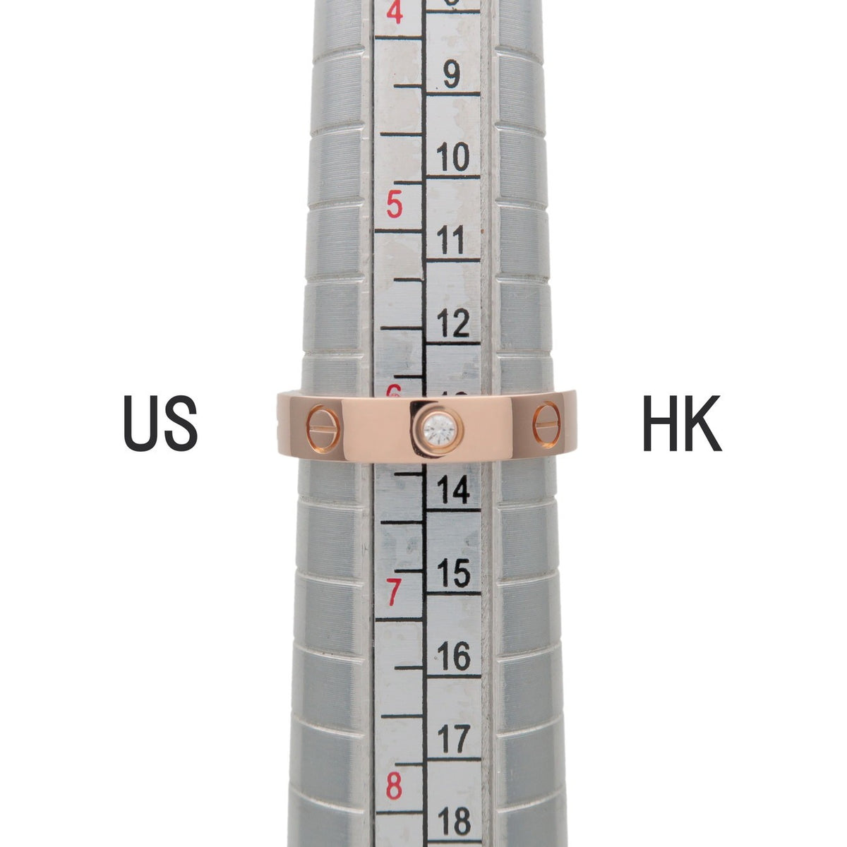 Cartier Love Wedding Band 1 Diamond 18K Rose Gold With Diamond Gold Rose_Gold Ring Jewelry (Pre-Owned)