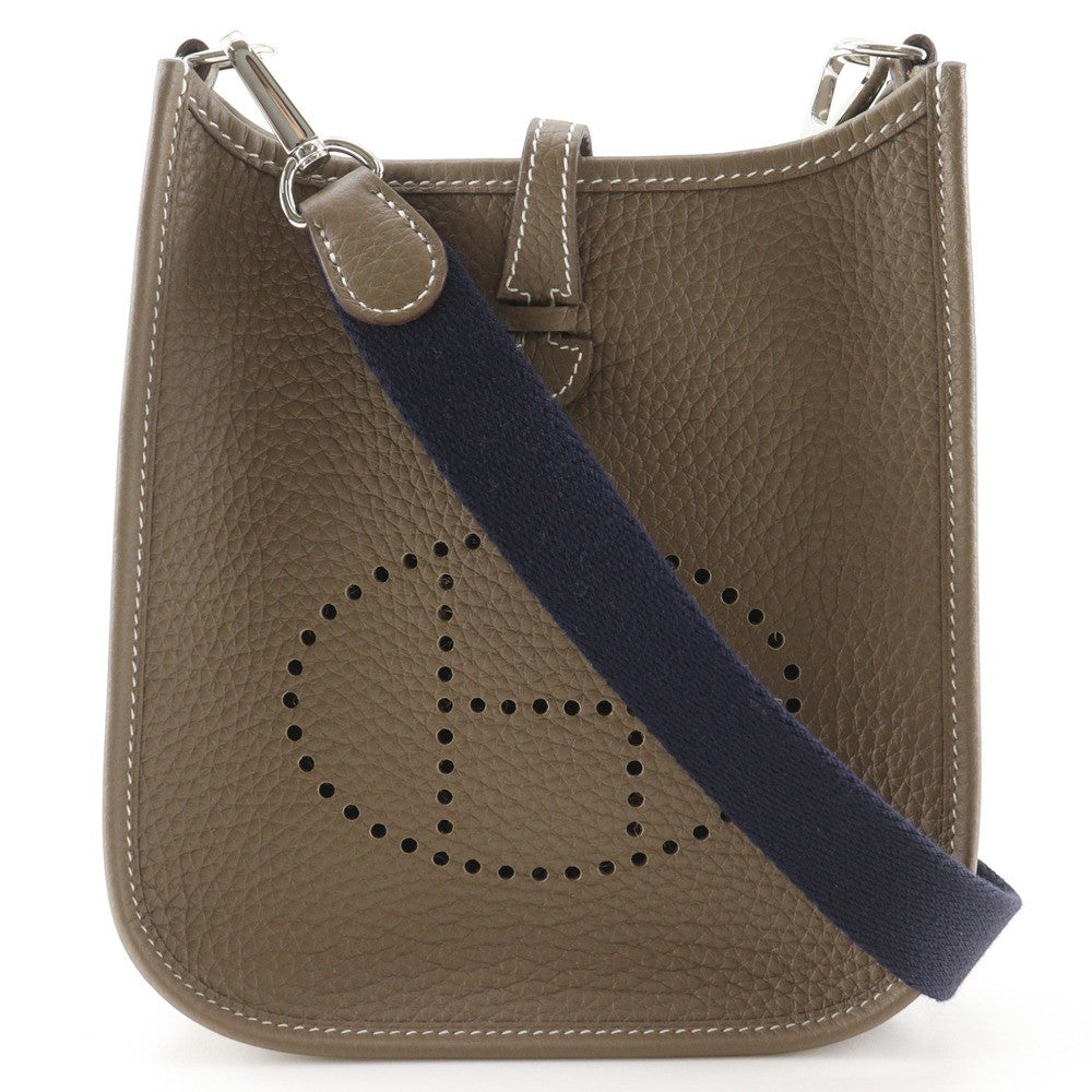 Hermes Evelyne Bag Gen Iii Clemence Brown Leather Shoulder Bag Bag (Pre-Owned)