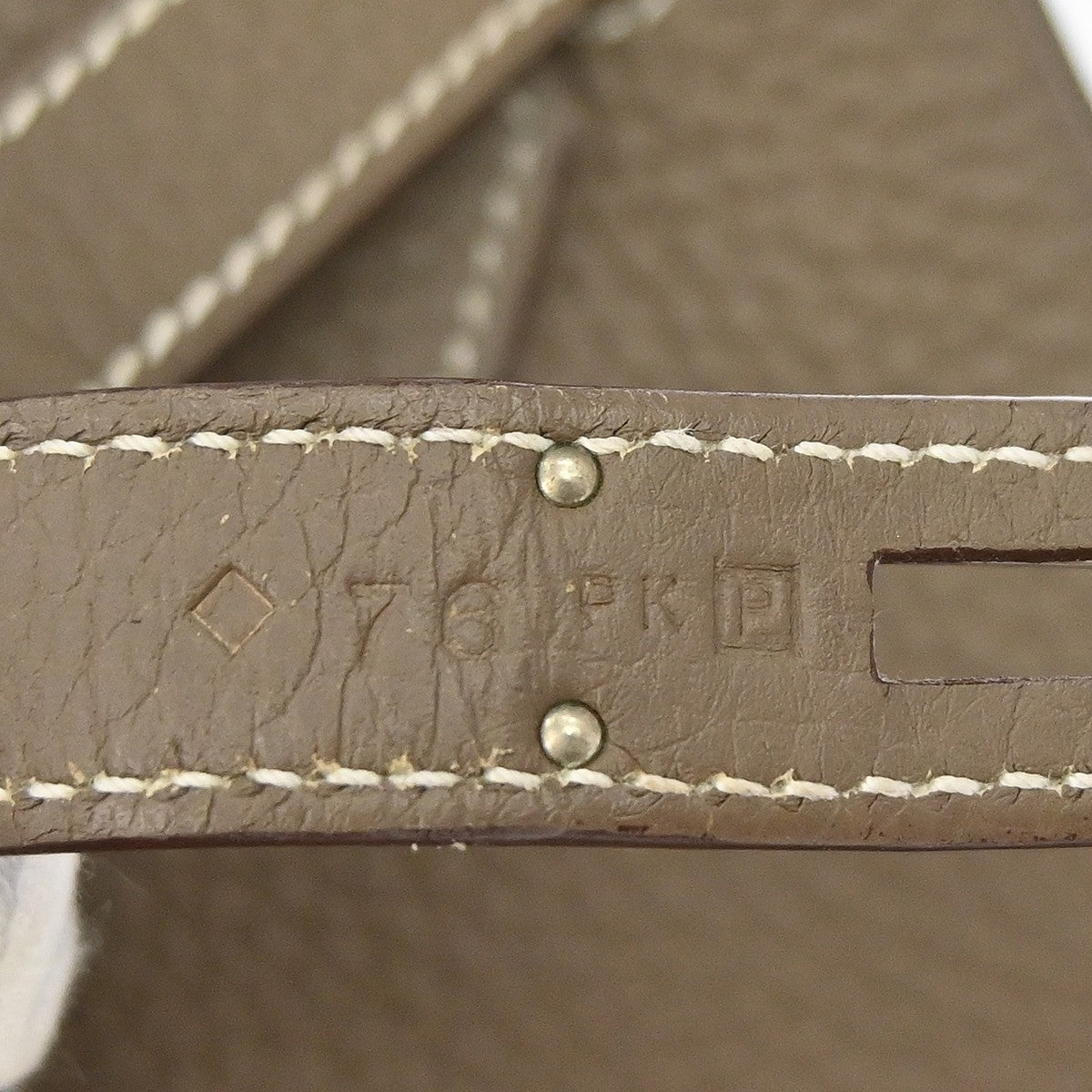 Hermes Birkin Grey Clemence With Palladium Hardware Beige Calfskin Handbag (Pre-Owned)