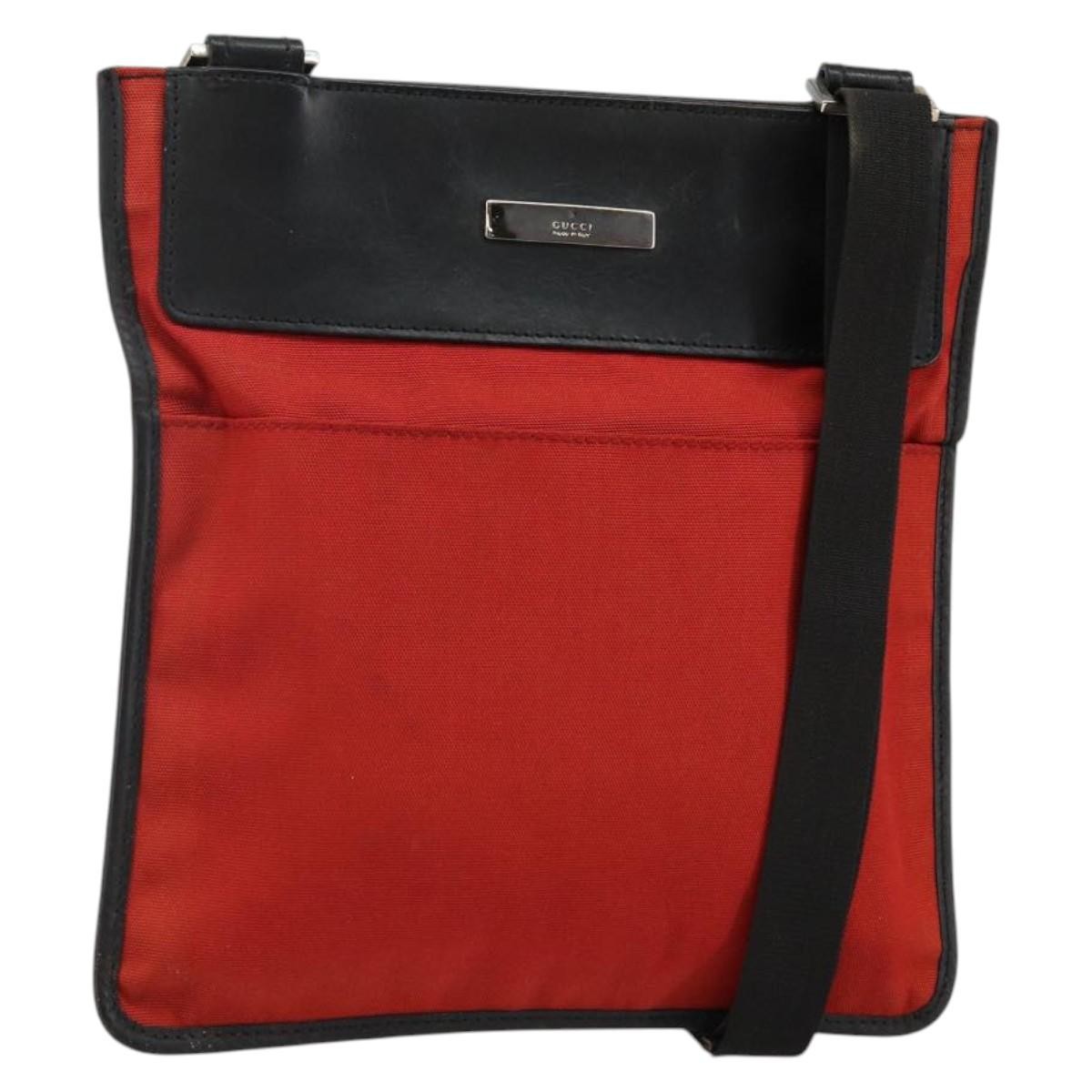 Gucci Front Pocket Messenger Nylon Red Nylon Shoulder Bag Bag (Pre-Owned)