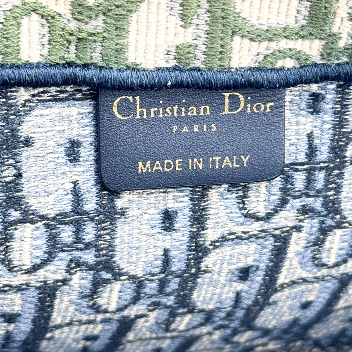 Christian Dior Book Oblique Canvas Navy Canvas Tote Bag Bag (Pre-Owned)