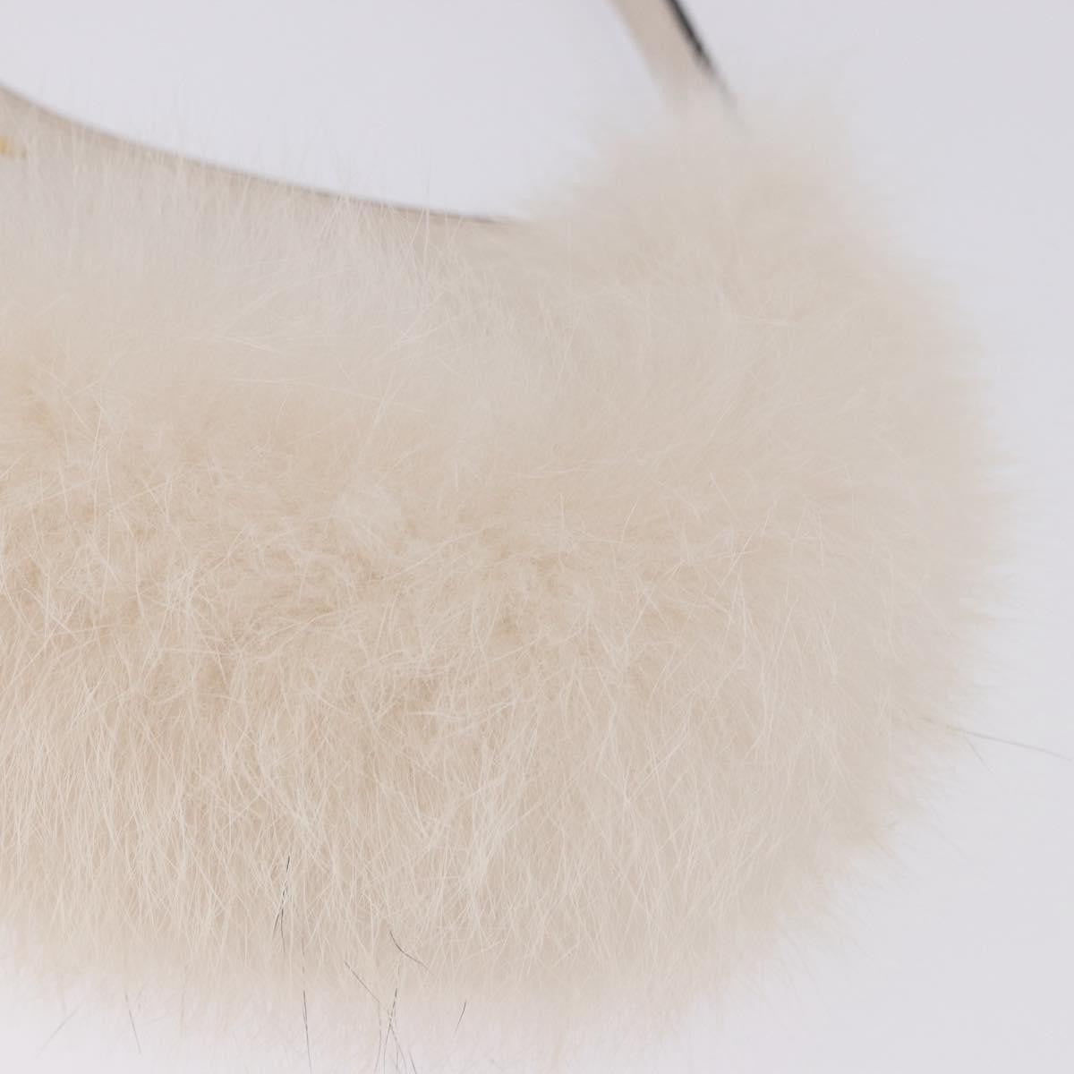 Fendi O'lock Swing Leather With Fur White Leather Shoulder Bag Bag (Pre-Owned)