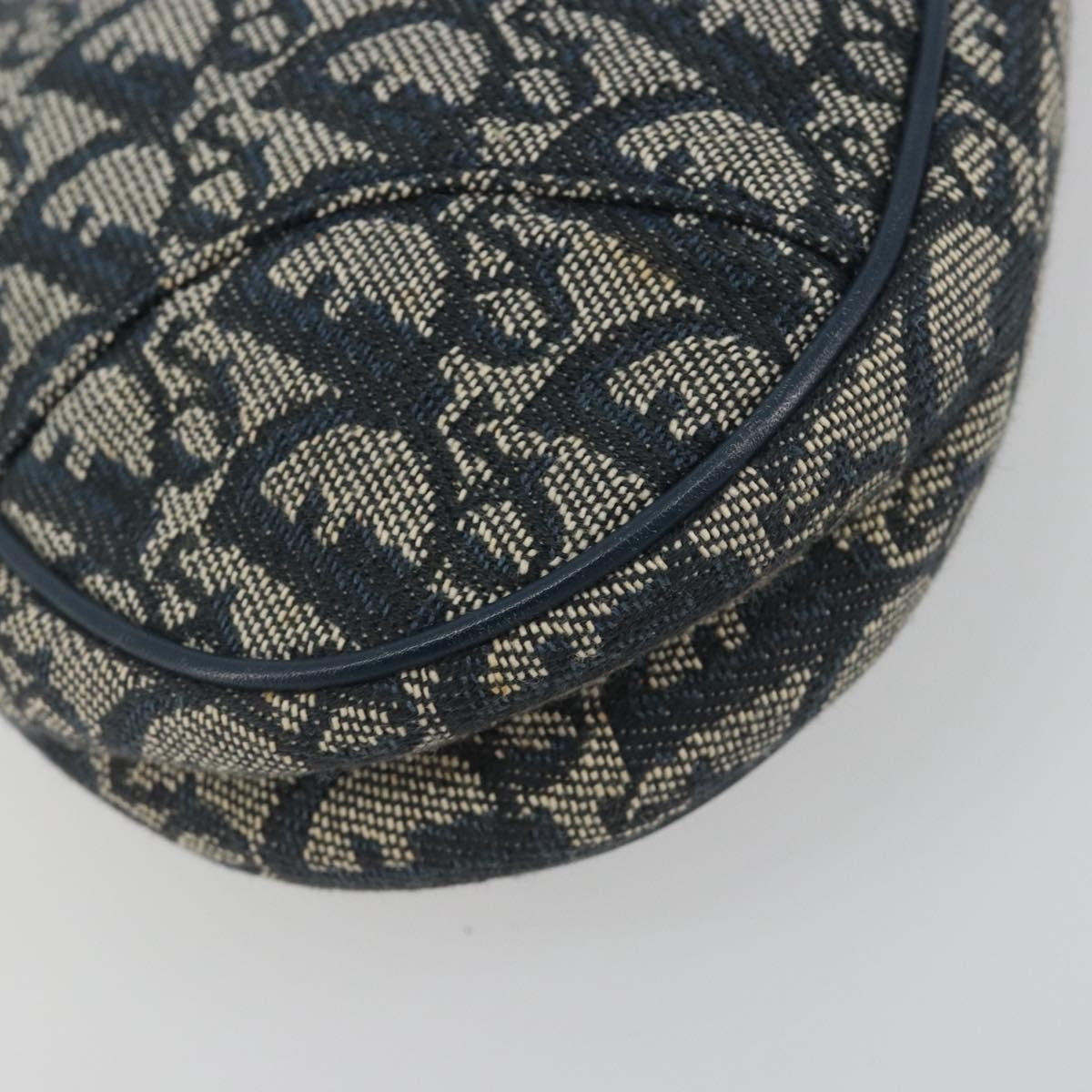 Christian Dior Vintage Saddle Bag Canvas Navy Canvas Clutche & Pouche Bag (Pre-Owned)