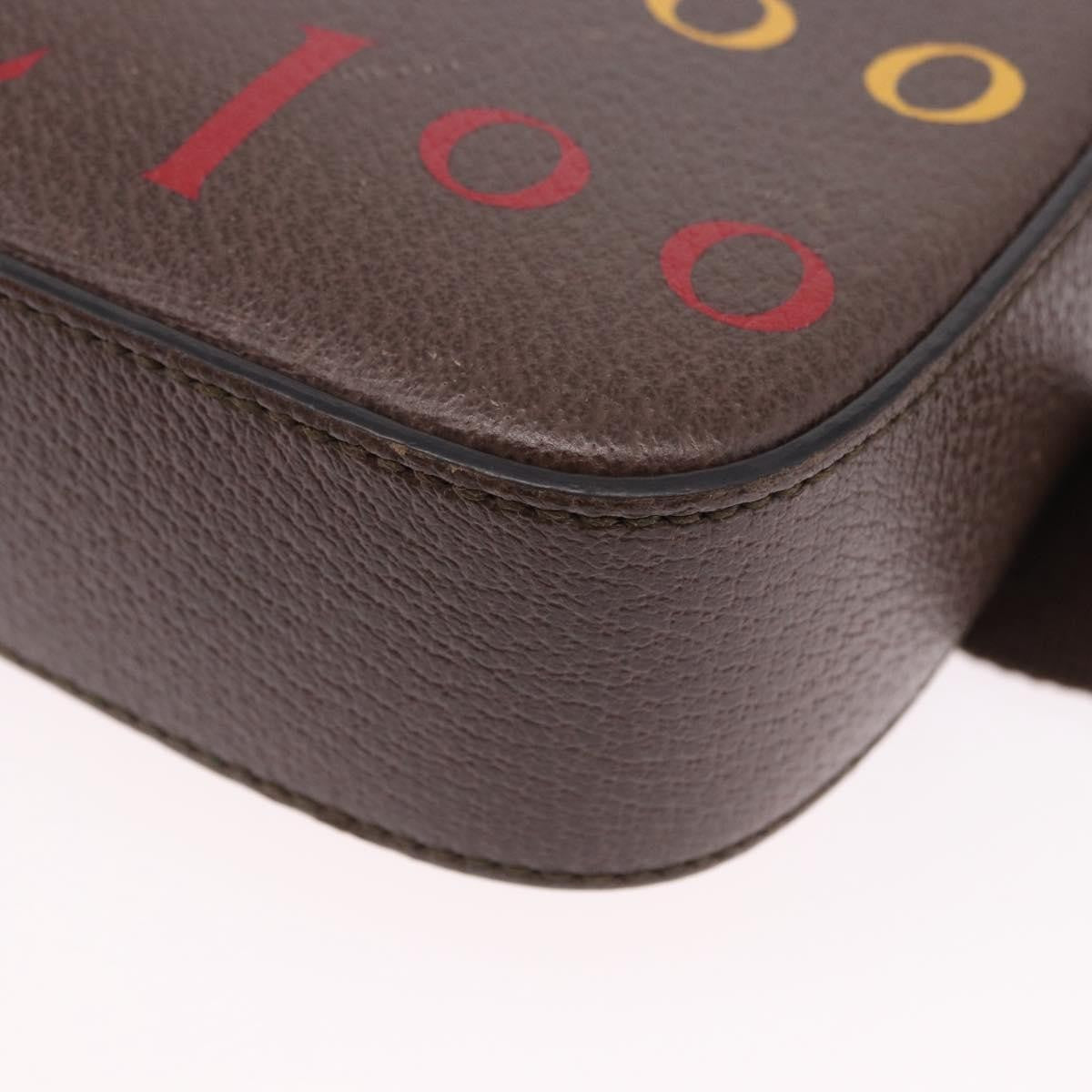 Gucci Aria 100Th Anniversary Belt Printed Leather Brown Leather Clutche & Pouche Bag (Pre-Owned)
