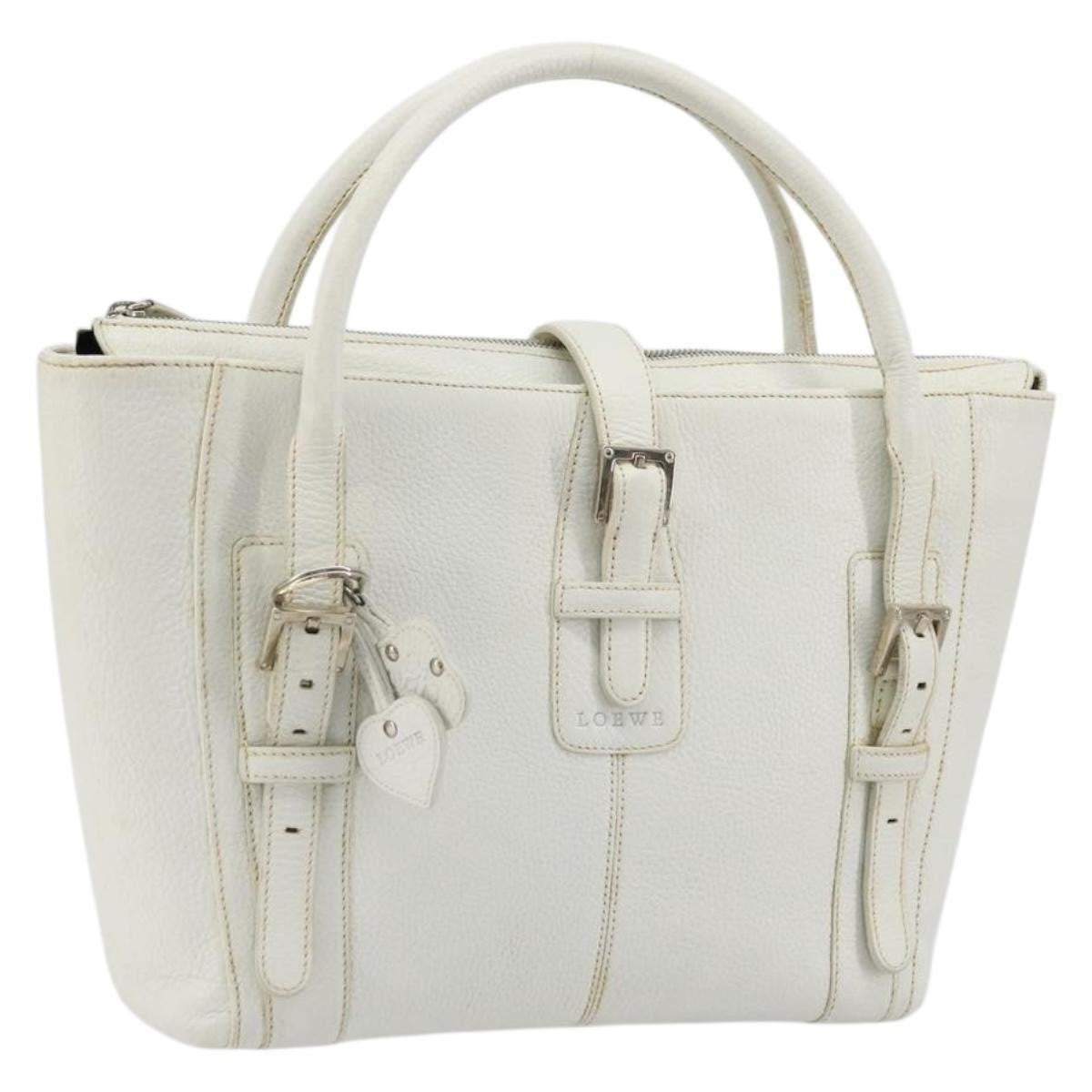 Loewe Senda Leather White Leather Handbag (Pre-Owned)