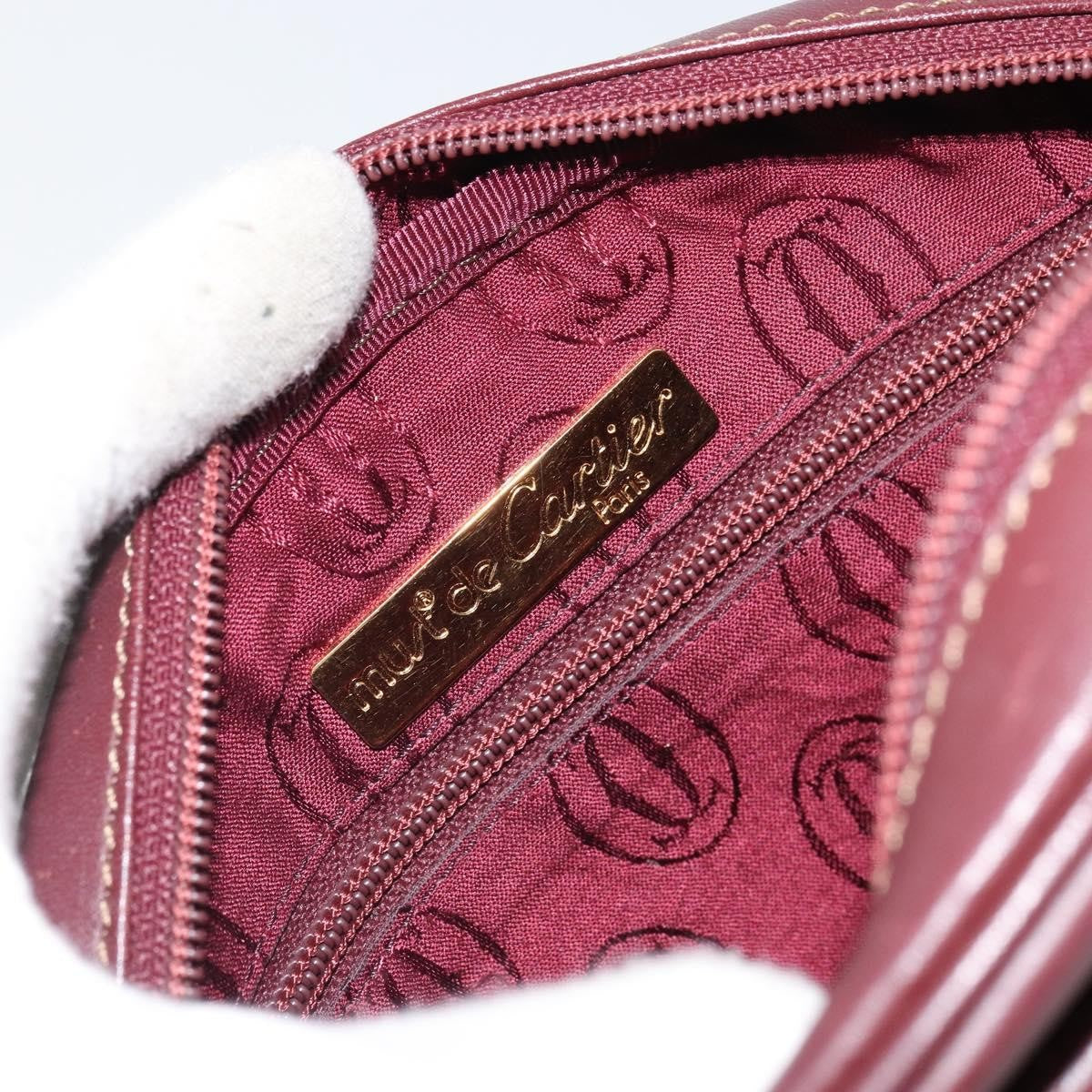 Cartier Must De Cartier Leather Burgundy Leather Shoulder Bag Bag (Pre-Owned)