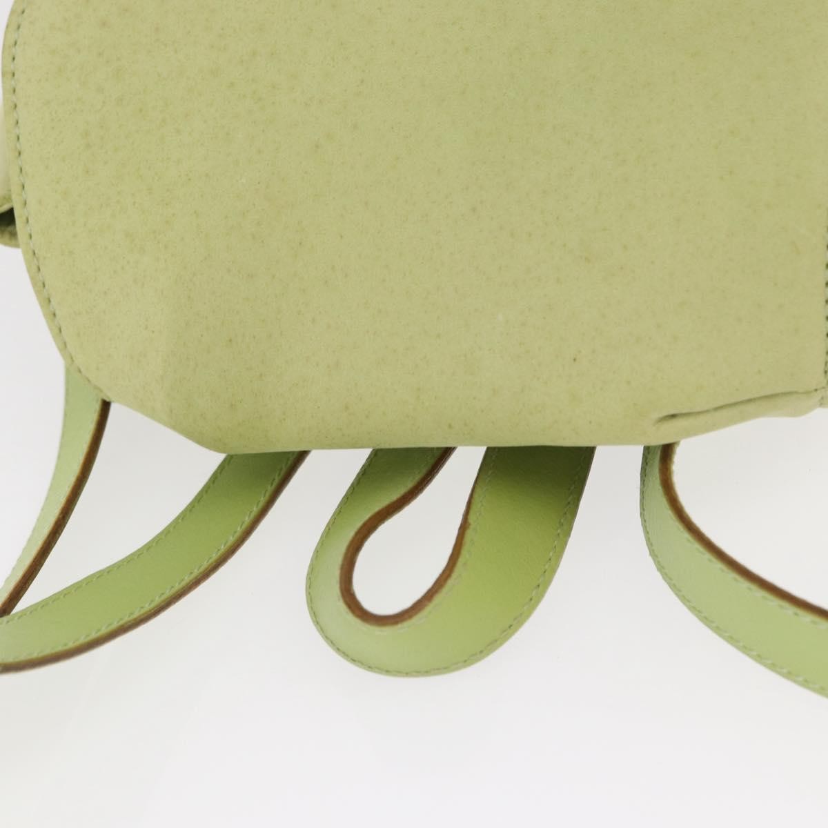 Salvatore Ferragamo Gancini Suede Green Suede Backpack Bag (Pre-Owned)