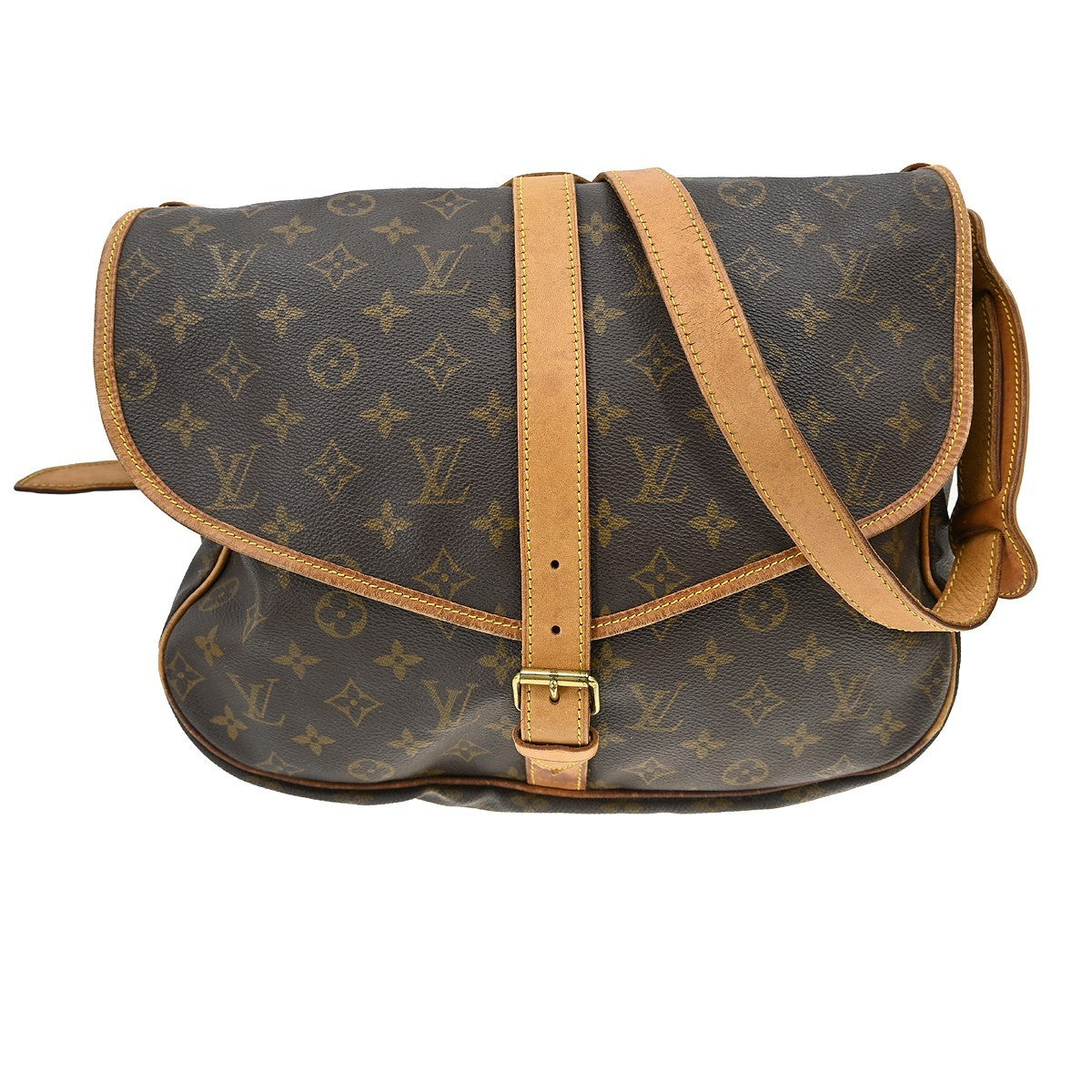 Louis Vuitton Saumur Monogram Canvas Brown Canvas Handbag (Pre-Owned)