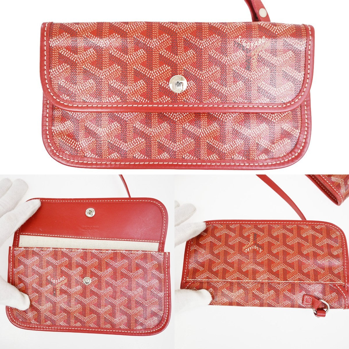 Goyard Saint Louis Reversible Coated Canvas And Printed Canvas Red Canvas Tote Bag Bag (Pre-Owned)