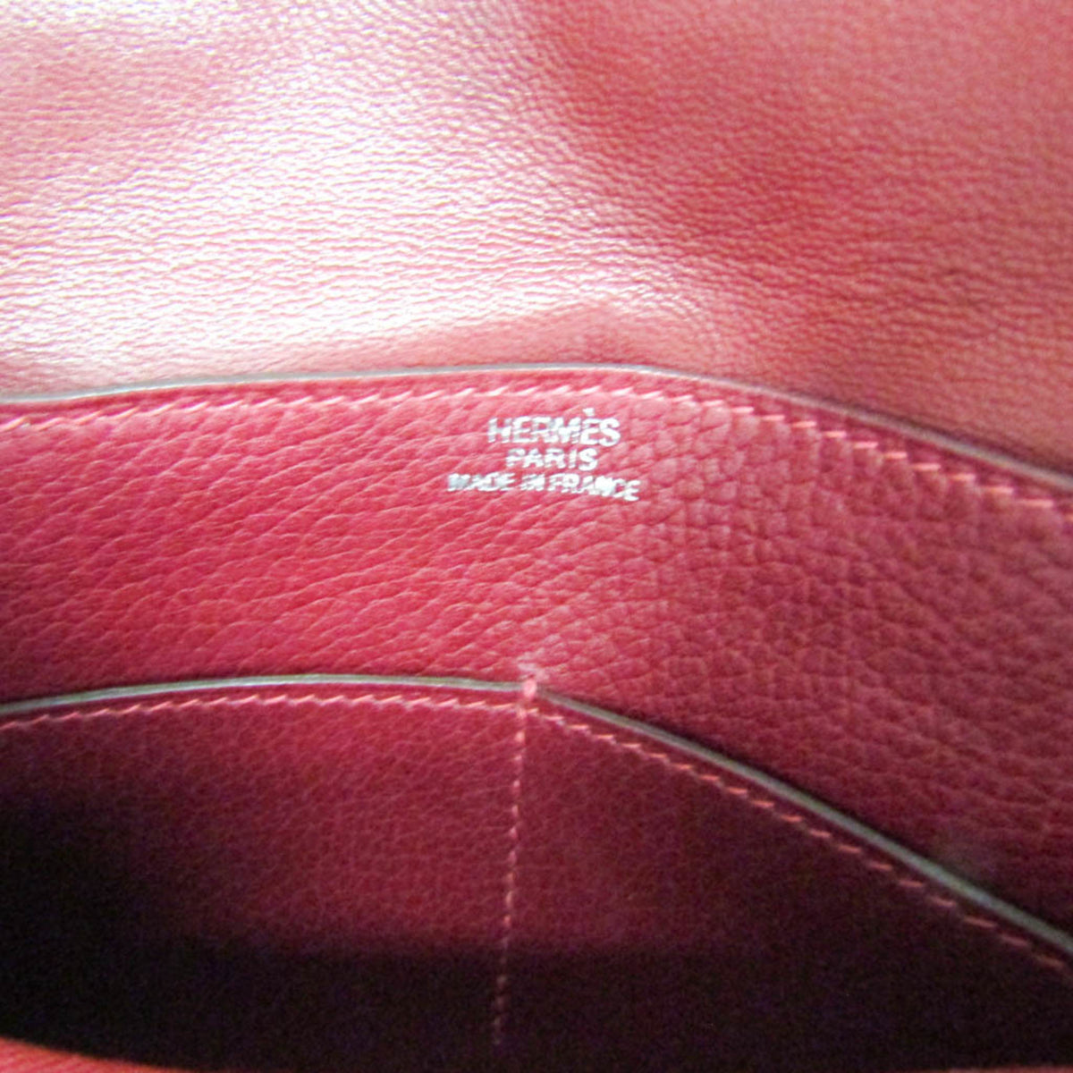 Hermes Dogon Compact Leather Red Leather Wallets Accessory (Pre-Owned)