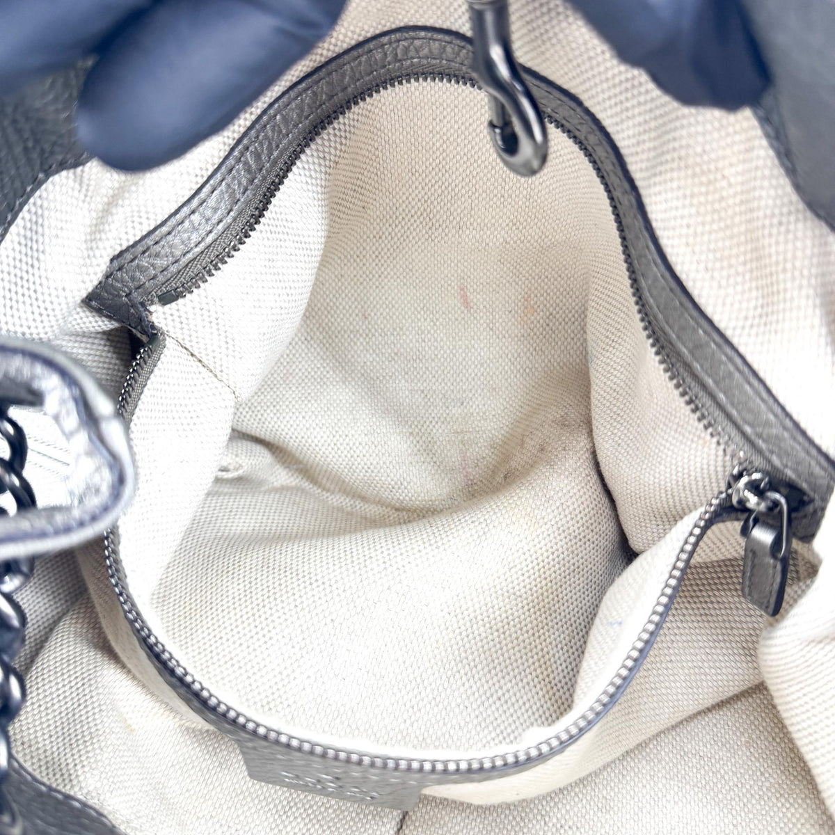 Gucci Soho Chain Strap Leather Silver Leather Shoulder Bag Bag (Pre-Owned)