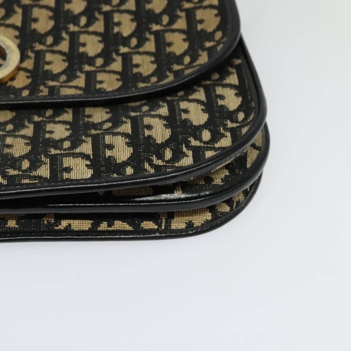 Christian Dior Trotter Shoulder Canvas Navy Canvas Handbag (Pre-Owned)