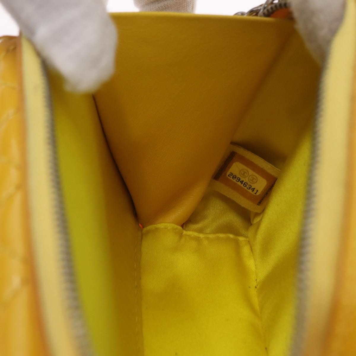 Chanel Pocket Box Camera Case Quilted Patent Yellow Patent_Leather Crossbody Bag Bag (Pre-Owned)